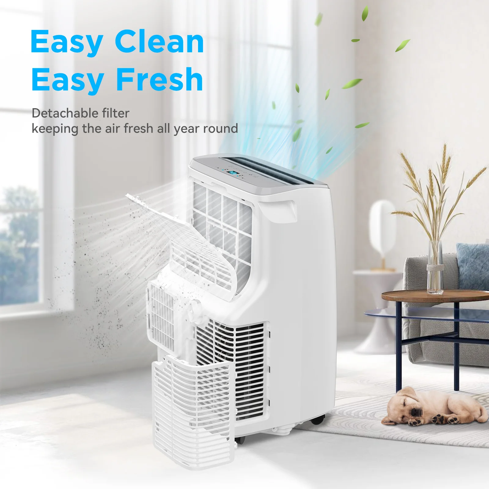 2025 DuraComfort 3-i-1 bærbar klimaanlæg – 8.000 BTU (ASHRAE) / 5.300 BTU (SACC) – Stille – Til rum op til 18,5 m²