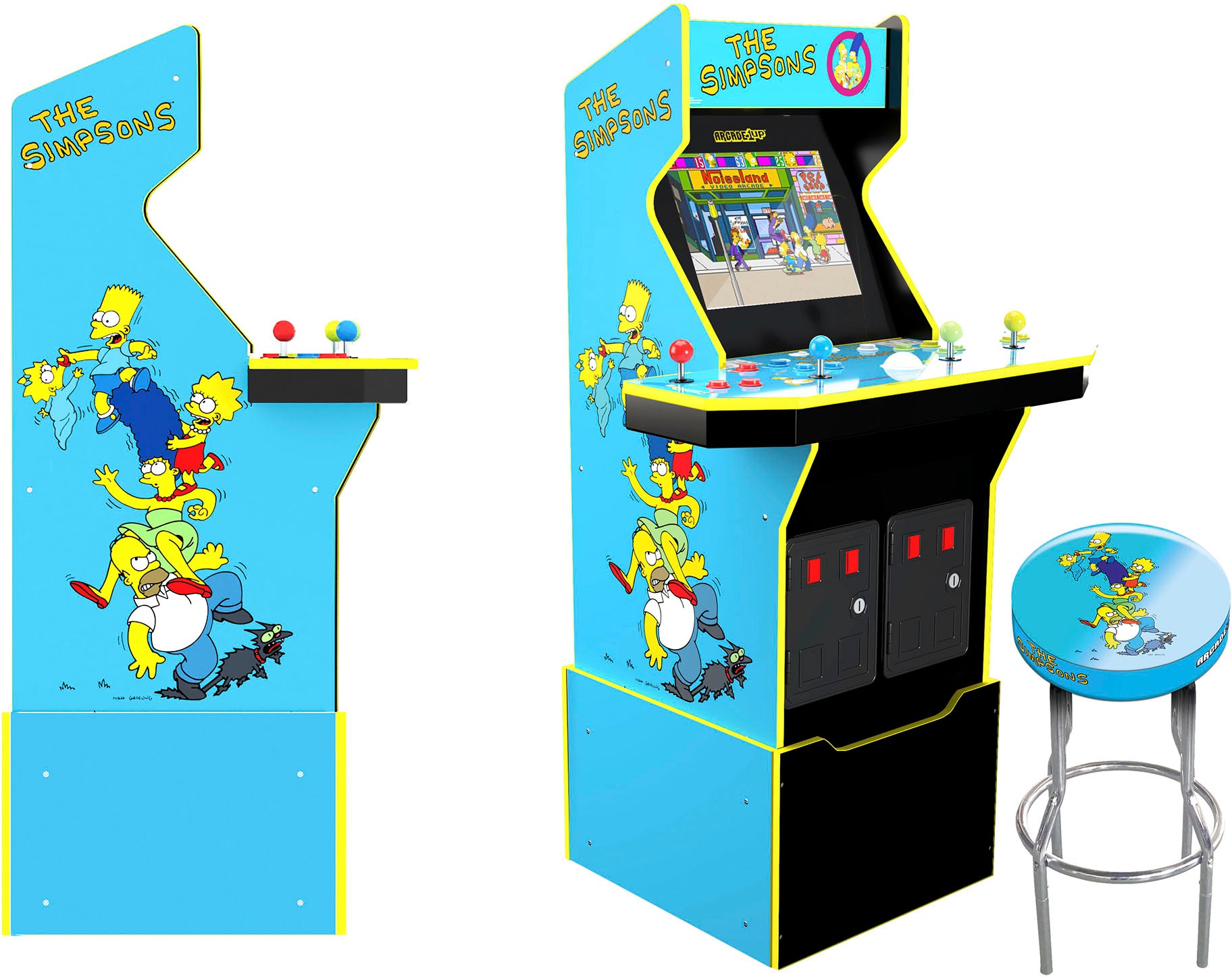 Arcade1Up – Simpsons 30th Anniversary Edition Arcade-Automat mit Hocker und Metallbox – Mehrfarbig