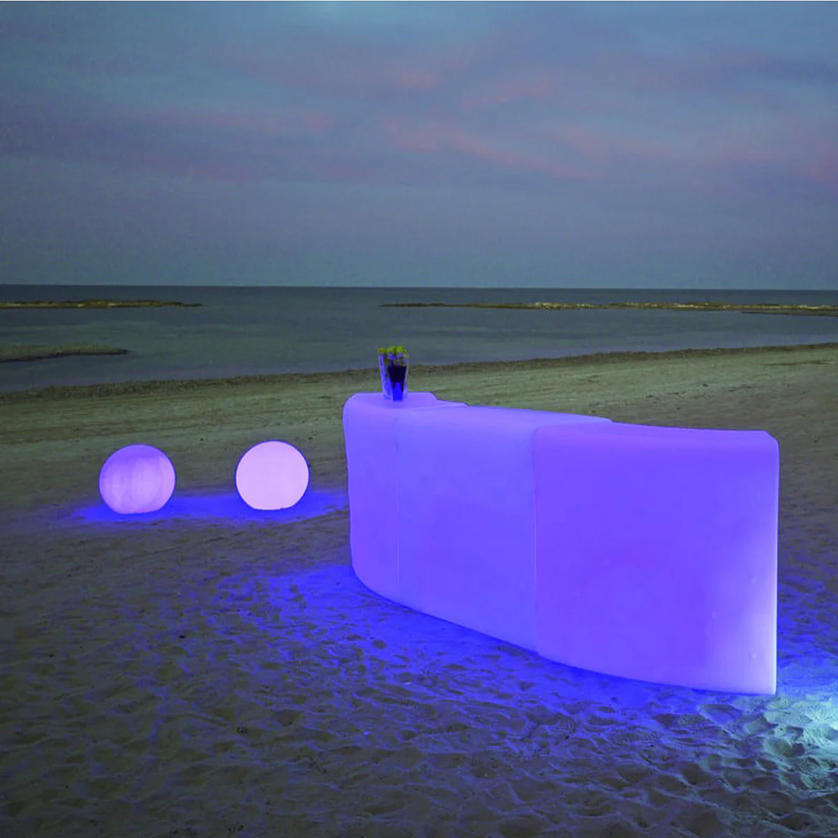 Gebogene Bartheke mit Beleuchtung Ibiza 120