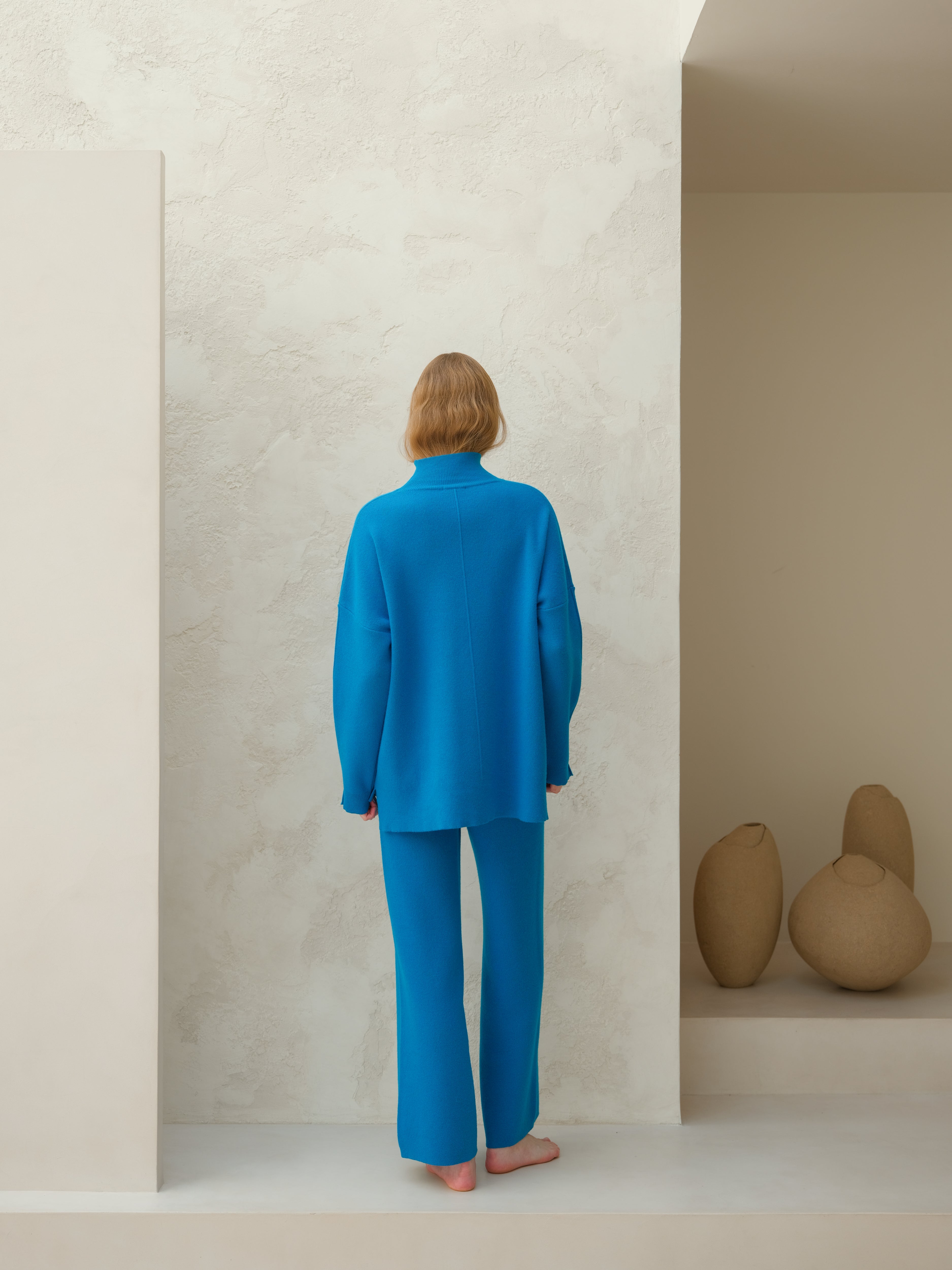 Wool & Cashmere Mix Solid Maxi Turtleneck Sweater