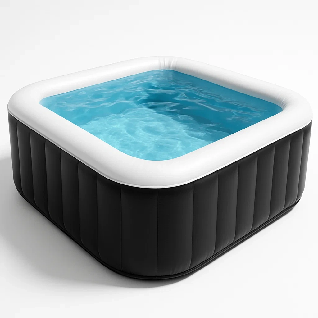 Spa gonflable 180x180x68 cm 4 places carré noir/blanc BngqRBZ370nd