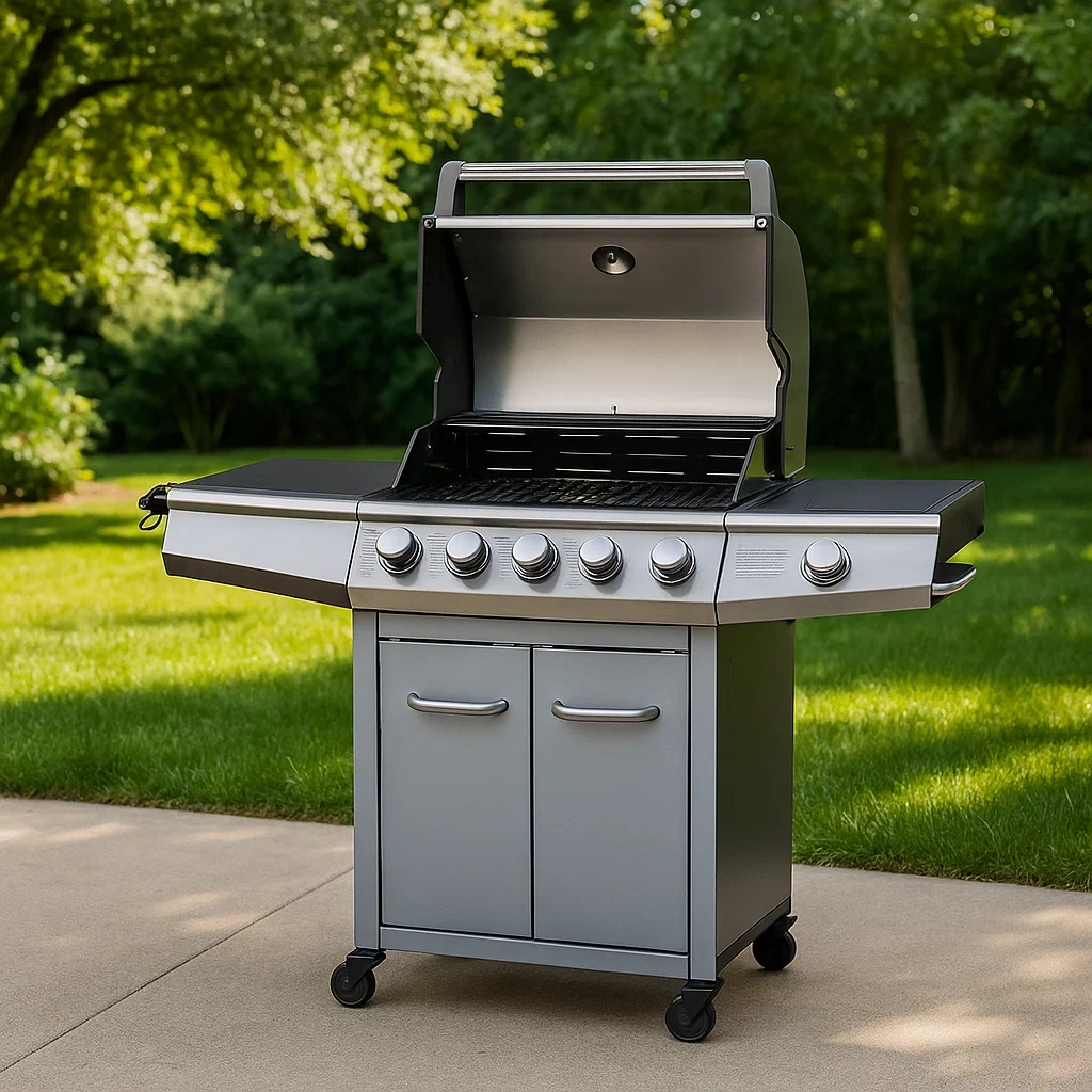 Barbecue - Noir - Acier inoxydable - Extérieur - 143 cm x 57 cm x 115 cm - 4fYXstlLYWh8