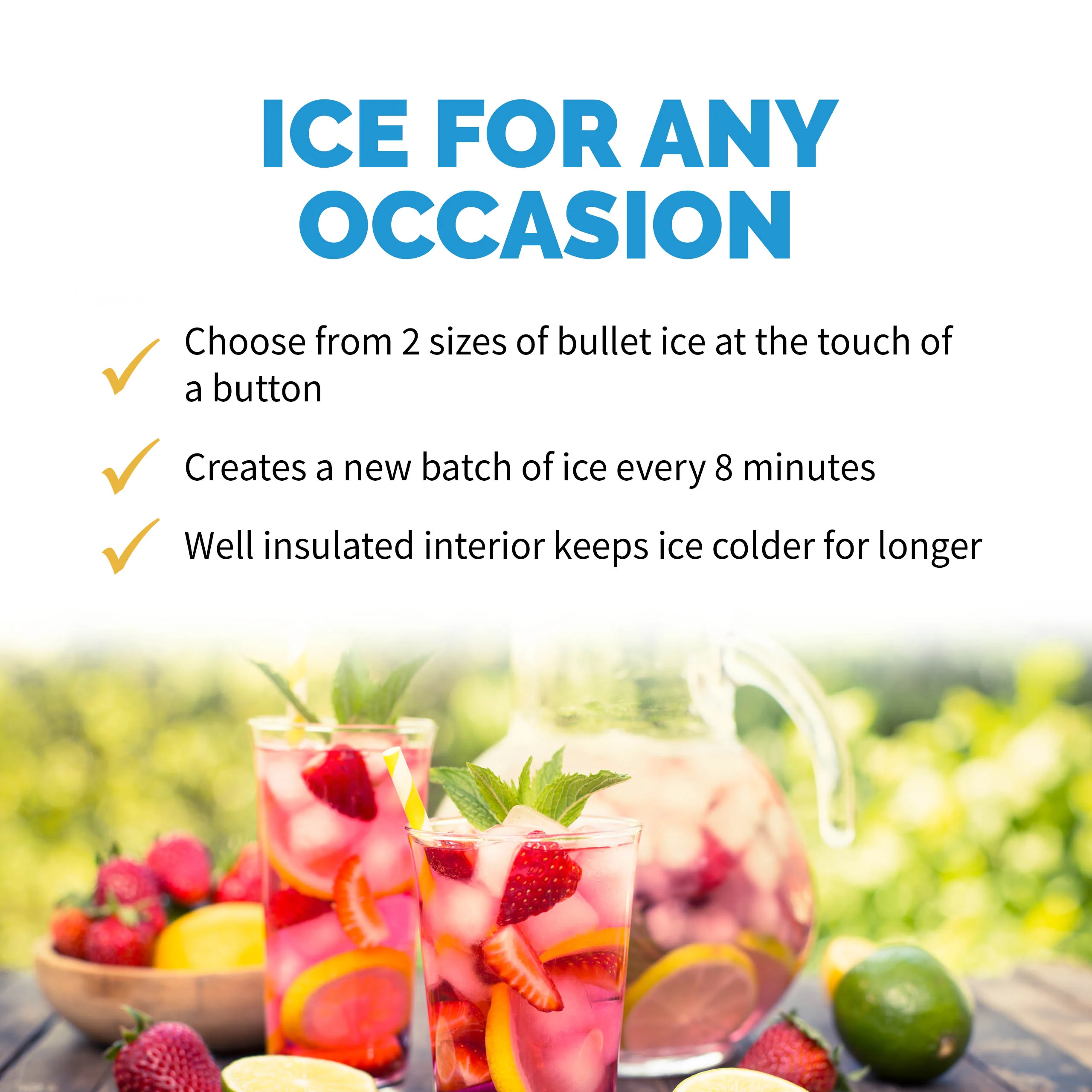 Newair® Tisch-Eiswürfelbereiter 2025 – Kugelförmige Eiswürfel. 15 kg/Tag – Schwarz