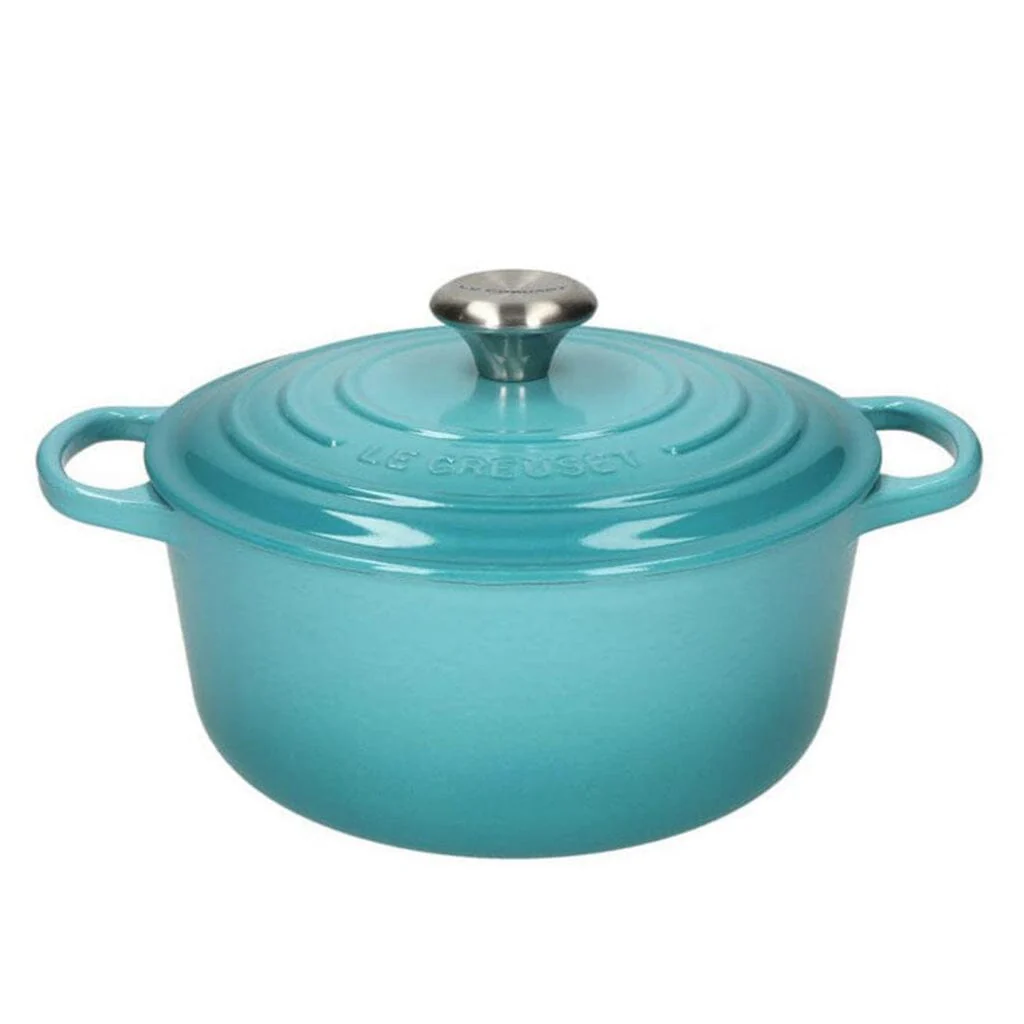 2025 Le Creuset - Signature rund stegepande/gryde Caribisk Blå 24 cm 4,2 l