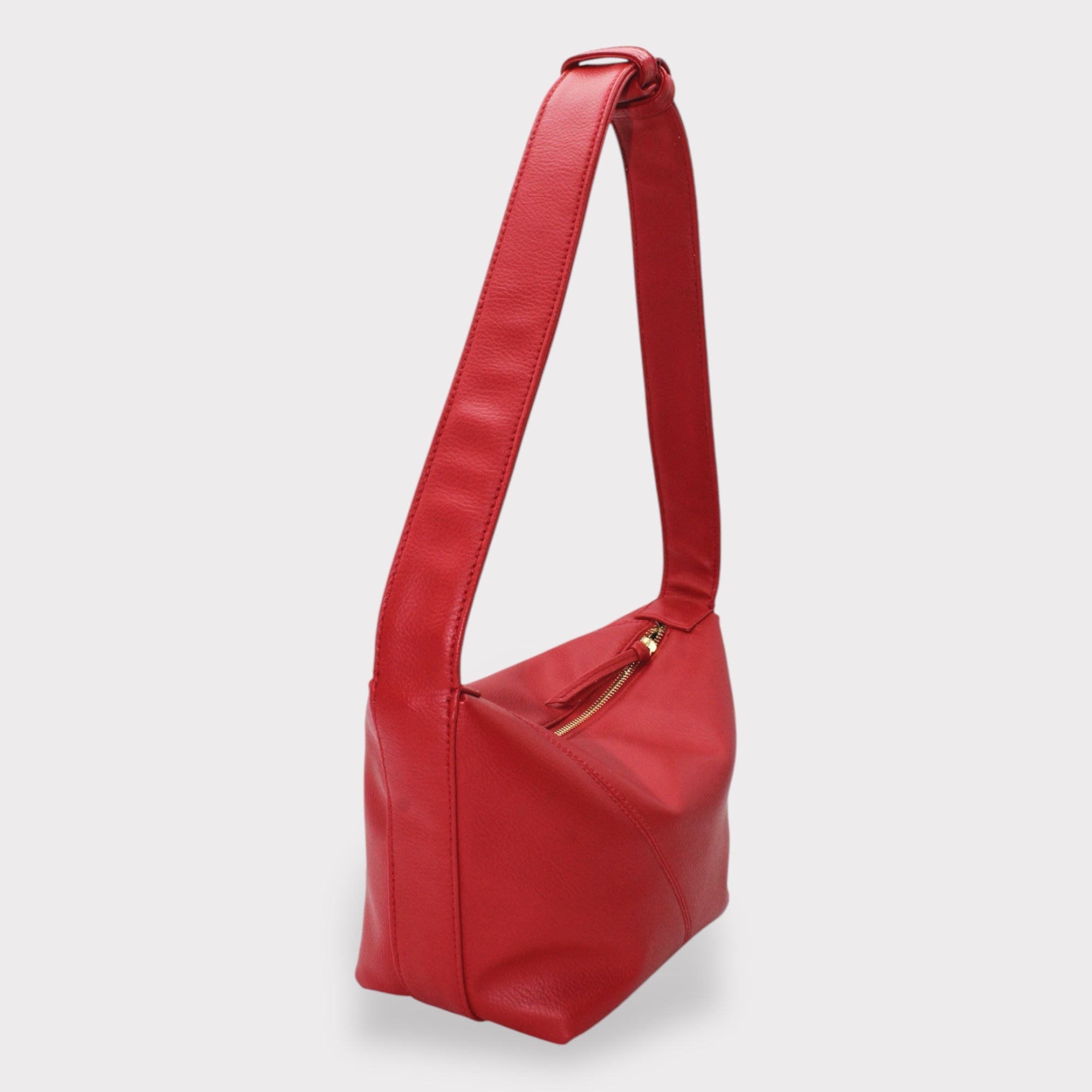 Evy - Vegan Cactus Leather Shoulder Bag - Red