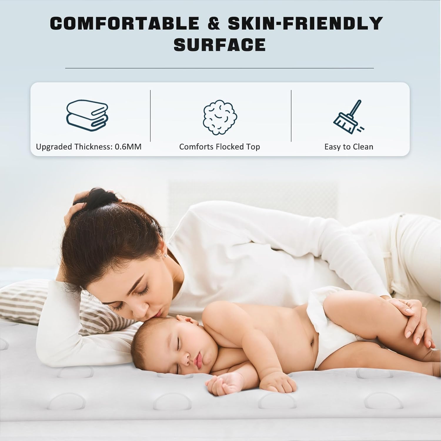 NALONE Luftmatratze, aufblasbares Bett mit integrierter Pumpe, in nur 3 Minuten aufgeblasen, für Gäste oder den Heimgebrauch, 203 x 152 x 46 cm, maximale Belastbarkeit 310 kg, Doppelbett