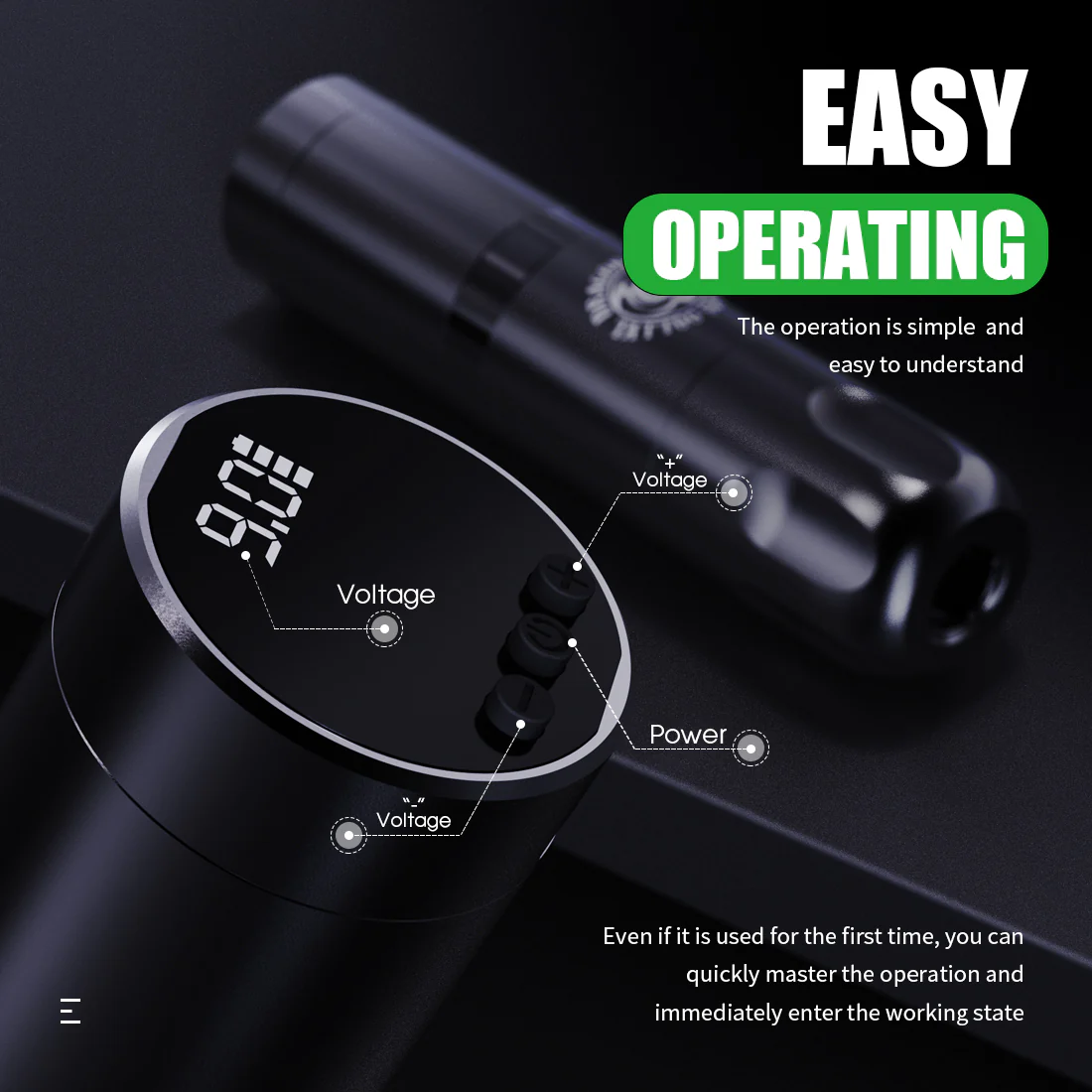 Dragonhawk X3 Akku-Tätowiermaschinen-Set mit 2 austauschbaren Batterien