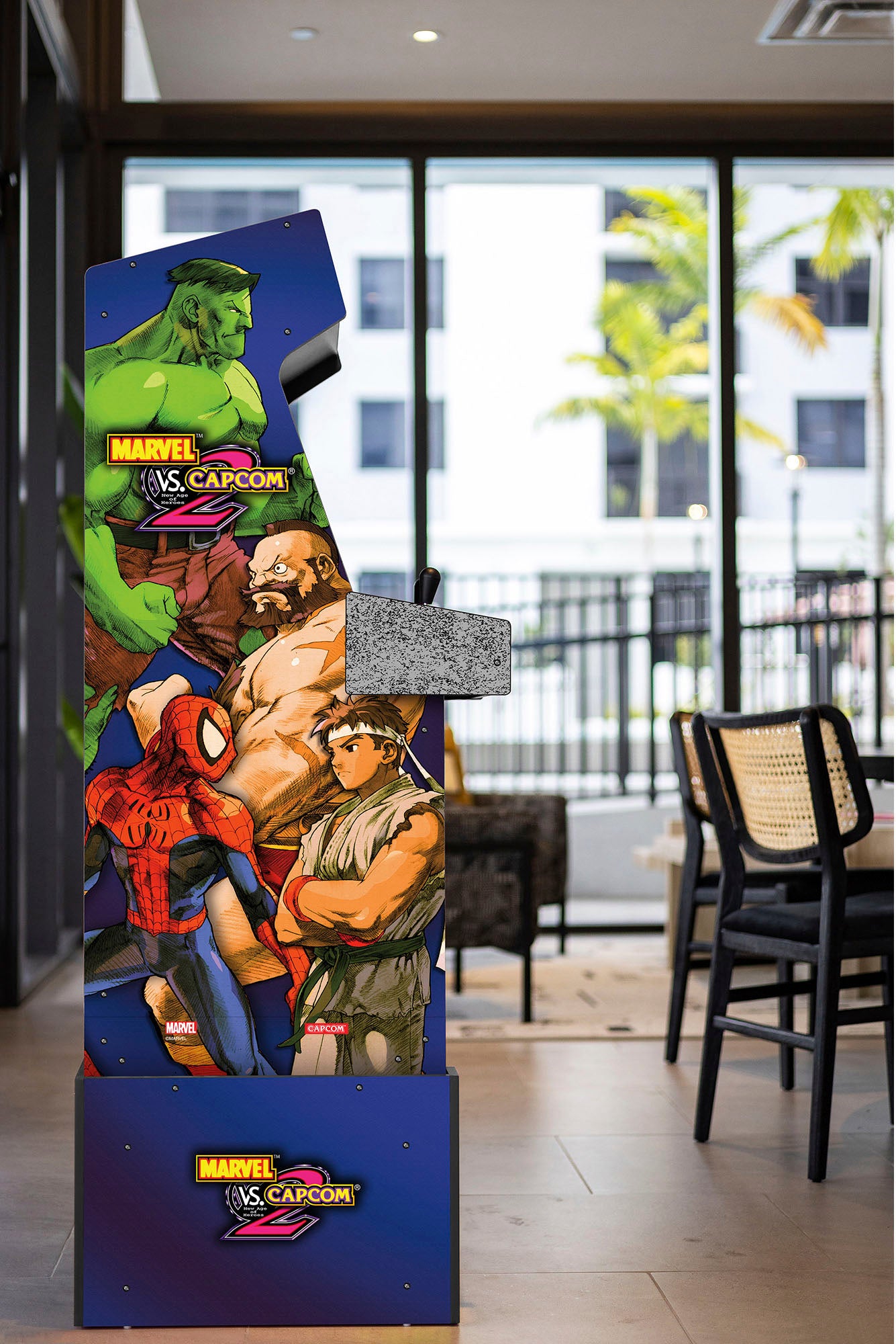 Arcade1Up – Borne d'arcade Marvel Vs Capcom 2 avec chapiteau lumineux