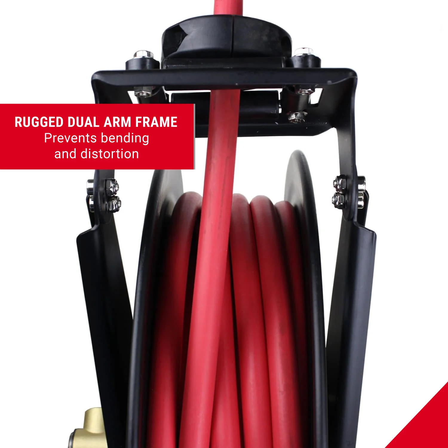 2025 Automatisk dobbelt stålslangeopruller med 1/2 x 15 m gummislange – Maks. 300 PSI