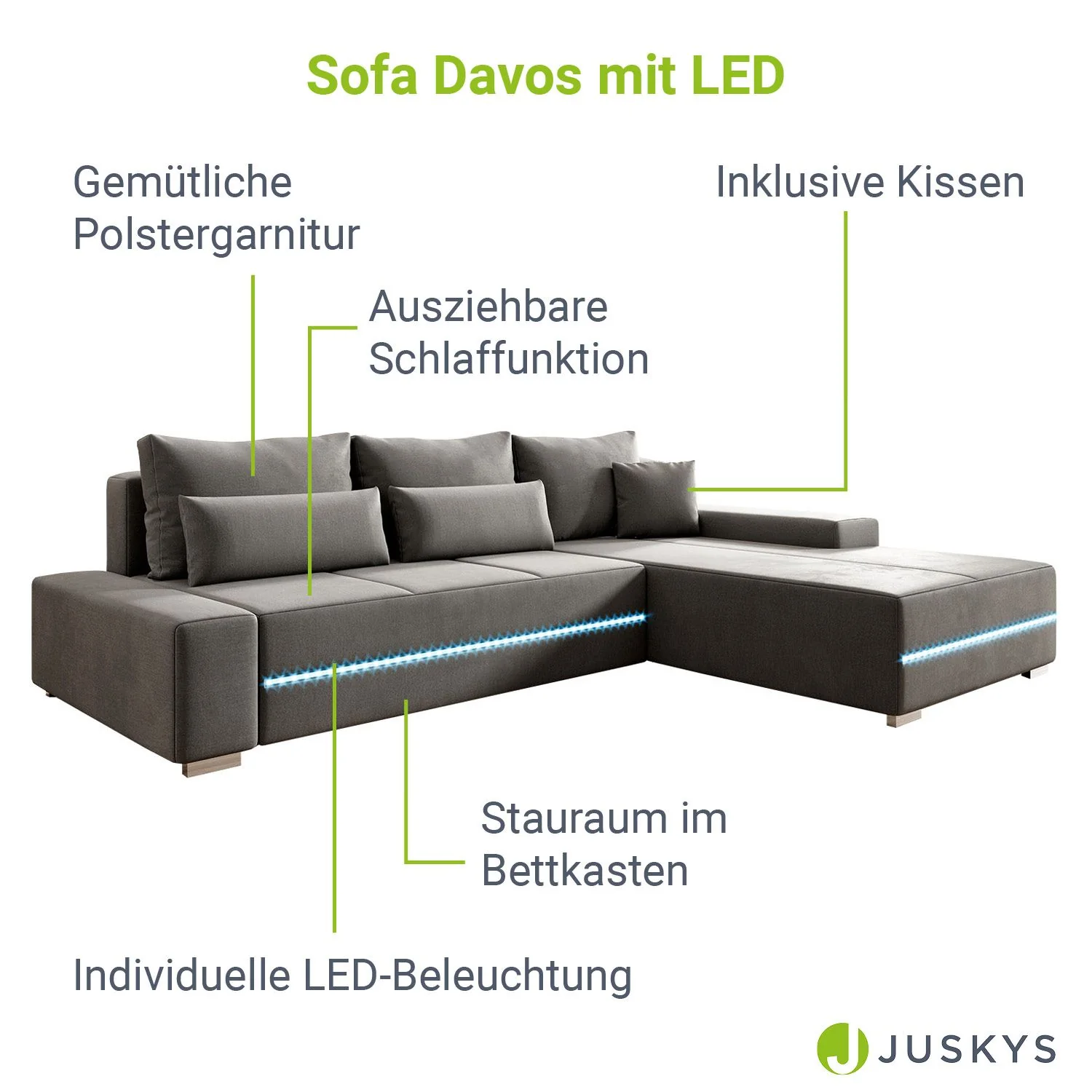 2025 Davos Sofa mit LED