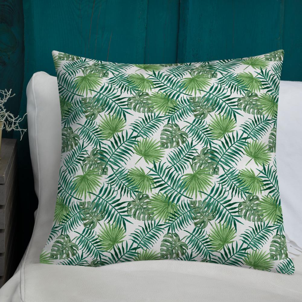 Tropical Leaves Premium Throw Pillow