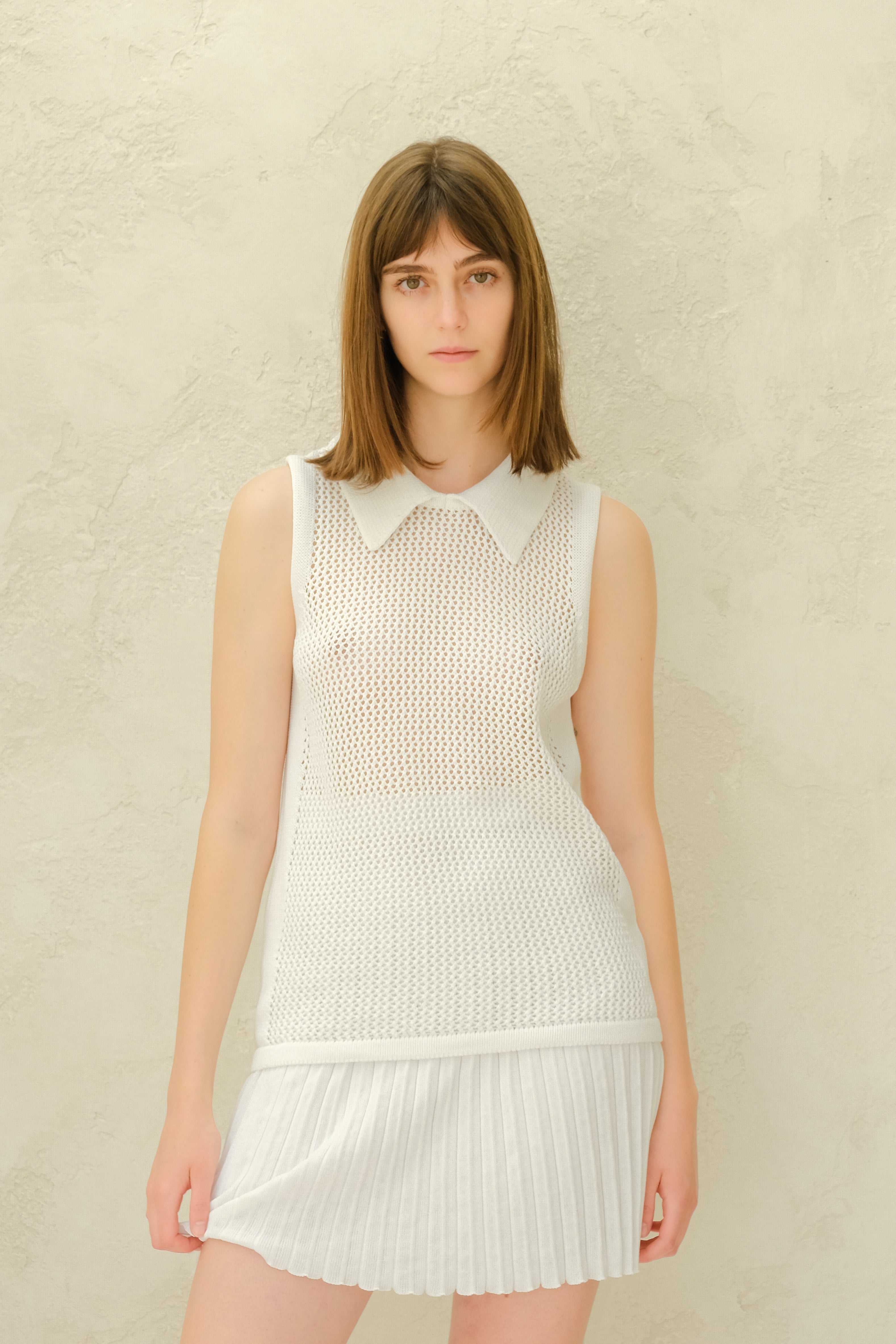 Fine Cotton Plissé Mini Skirt (3D-Knit)