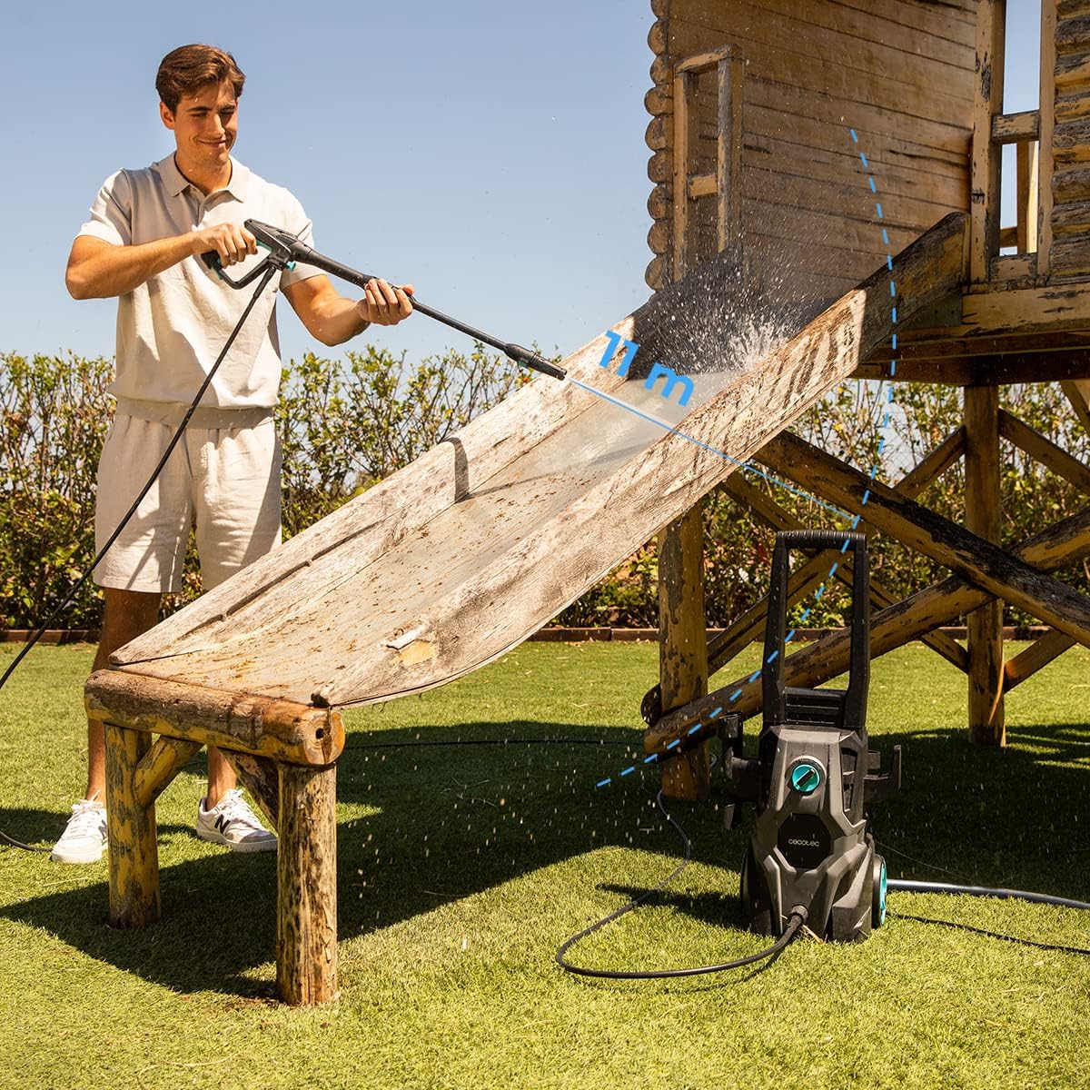 Cecotec HydroBoost 2400 AdvanceClean højtryksrenser. 2400W, Hjem, Have eller Bil, Flowhastighed på 480l/t, 180 trykbarer, Aluminiumpumpe, Aktionsradius 14 m