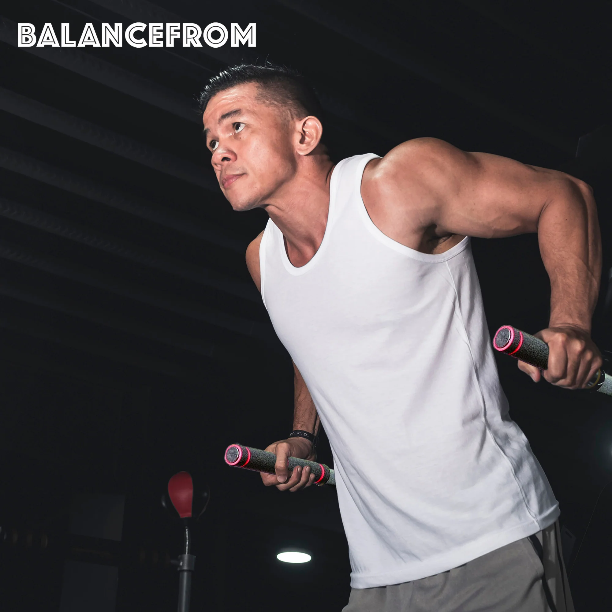 2025 BalanceFrom multifunktionel dipstation til hjemmegym. Kapacitet: 500 lb. Rød