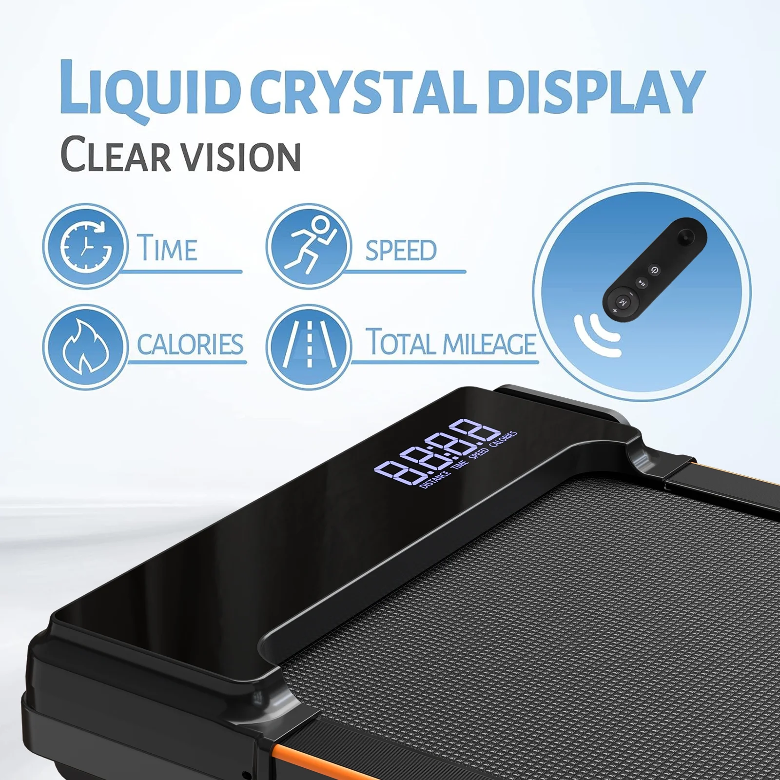 Tapis de course pliable CoolHut 2025, à utiliser sous un bureau. Portable et 2 en 1 : marche, jogging et travail à domicile. Moteur silencieux de 2,5 CV. Écran LED et télécommande. Noir.