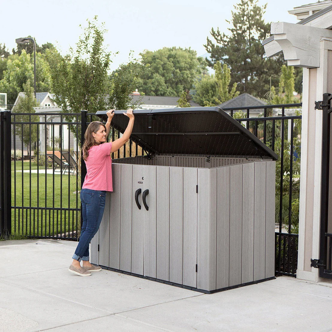 2025 Livstids vandret opbevaringsskur 1,9 x 1,1 m – Kapacitet 2.407 l