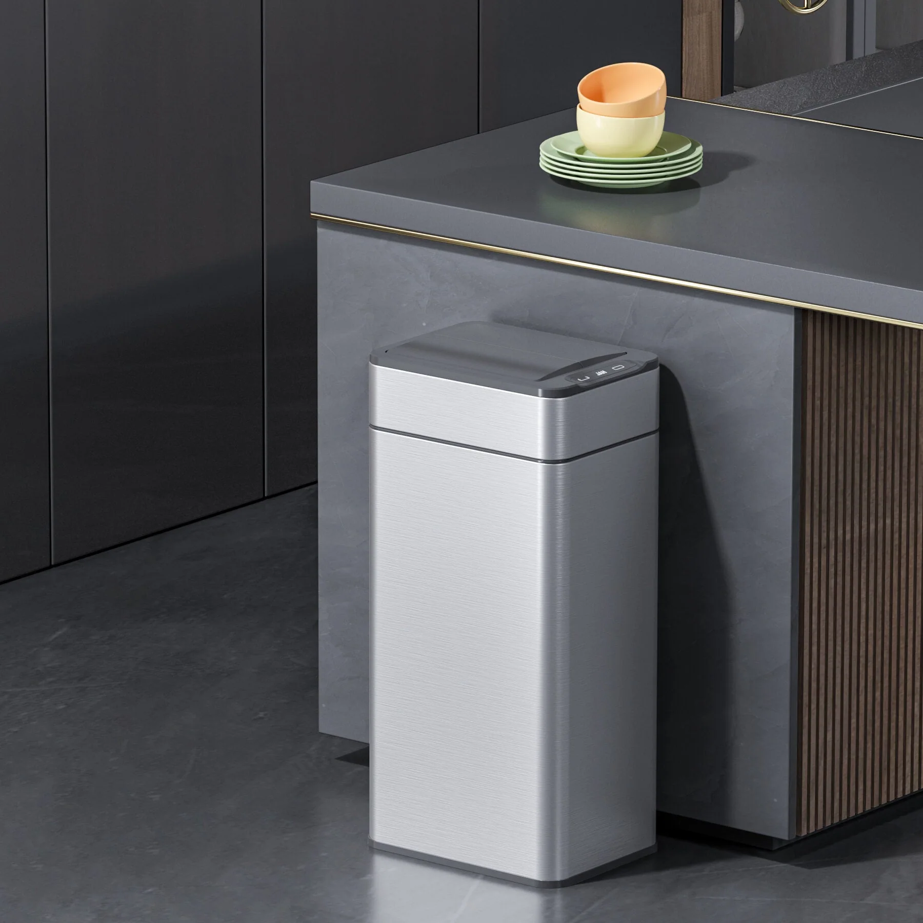 Poubelle en acier Sensor Wings 50L 2025