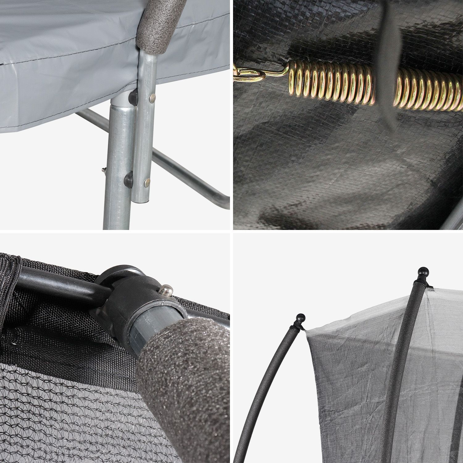 305 cm Trampolin mit Innennetz und Zubehörset, Grau