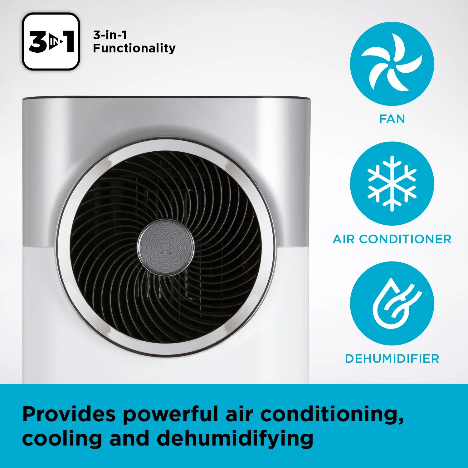 Climatiseur portable 3-en-1 Black+Decker BXAC40008GB 12 000 BTU Blanc