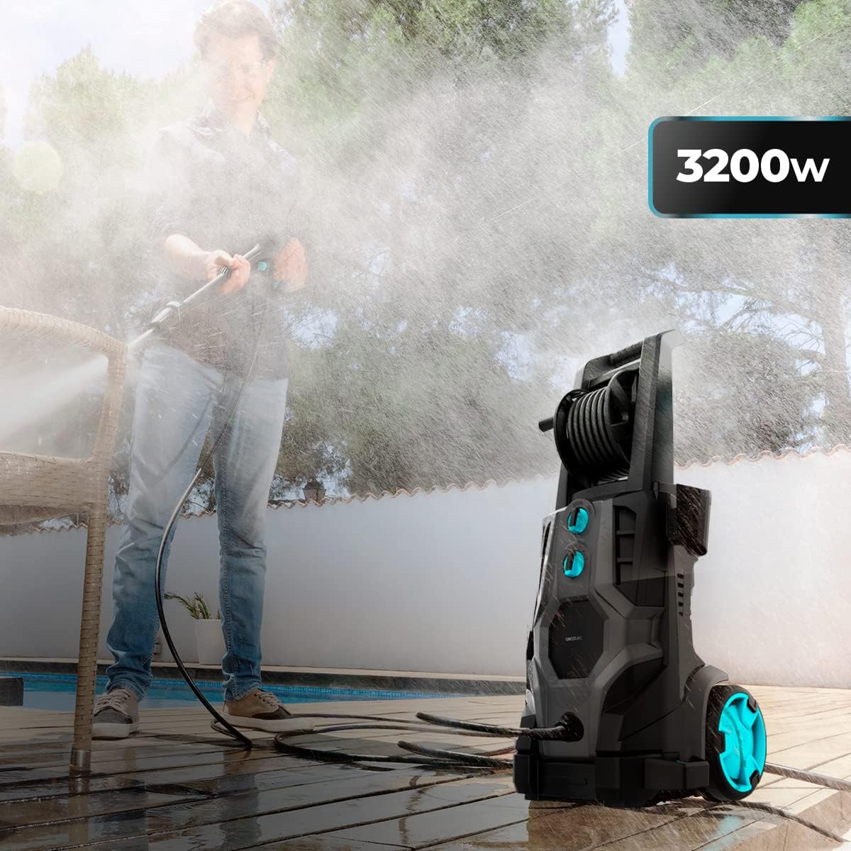 Cecotec HydroBoost 2400 AdvanceClean højtryksrenser. 2400W, Hjem, Have eller Bil, Flowhastighed på 480l/t, 180 trykbarer, Aluminiumpumpe, Aktionsradius 14 m