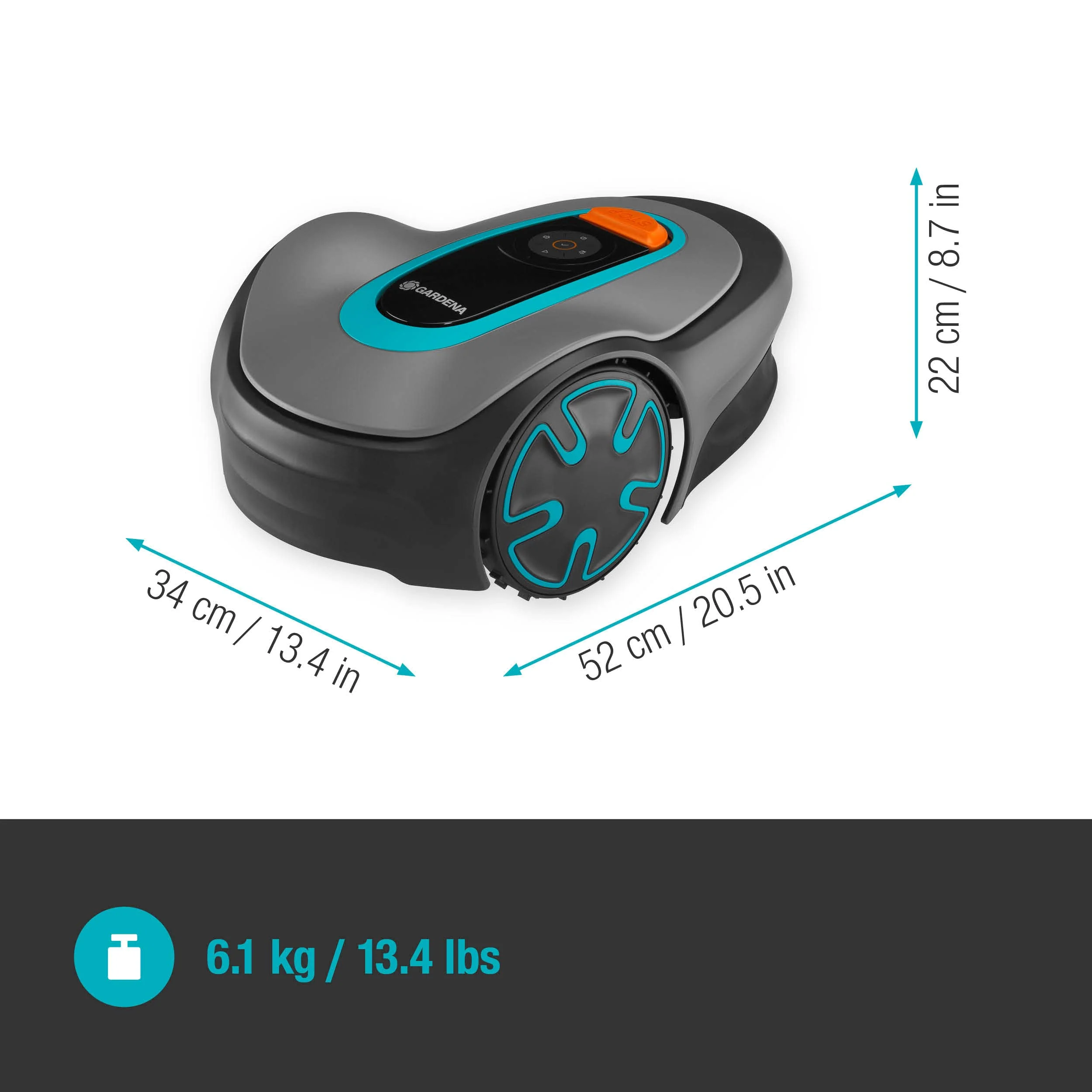 Gardena SILENO Mähroboter (ab 2025), Mindestgröße 350 m²: Intelligenter Rasenmäher mit optimaler Konnektivität. Programmierbar über die Gardena Bluetooth-App (15208-47).