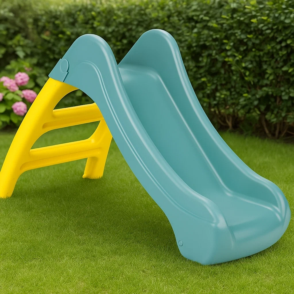 Toboggan 160x75x105 cm vert et jaune 2 à 5 ans pliable - HhIQlmYc68JG