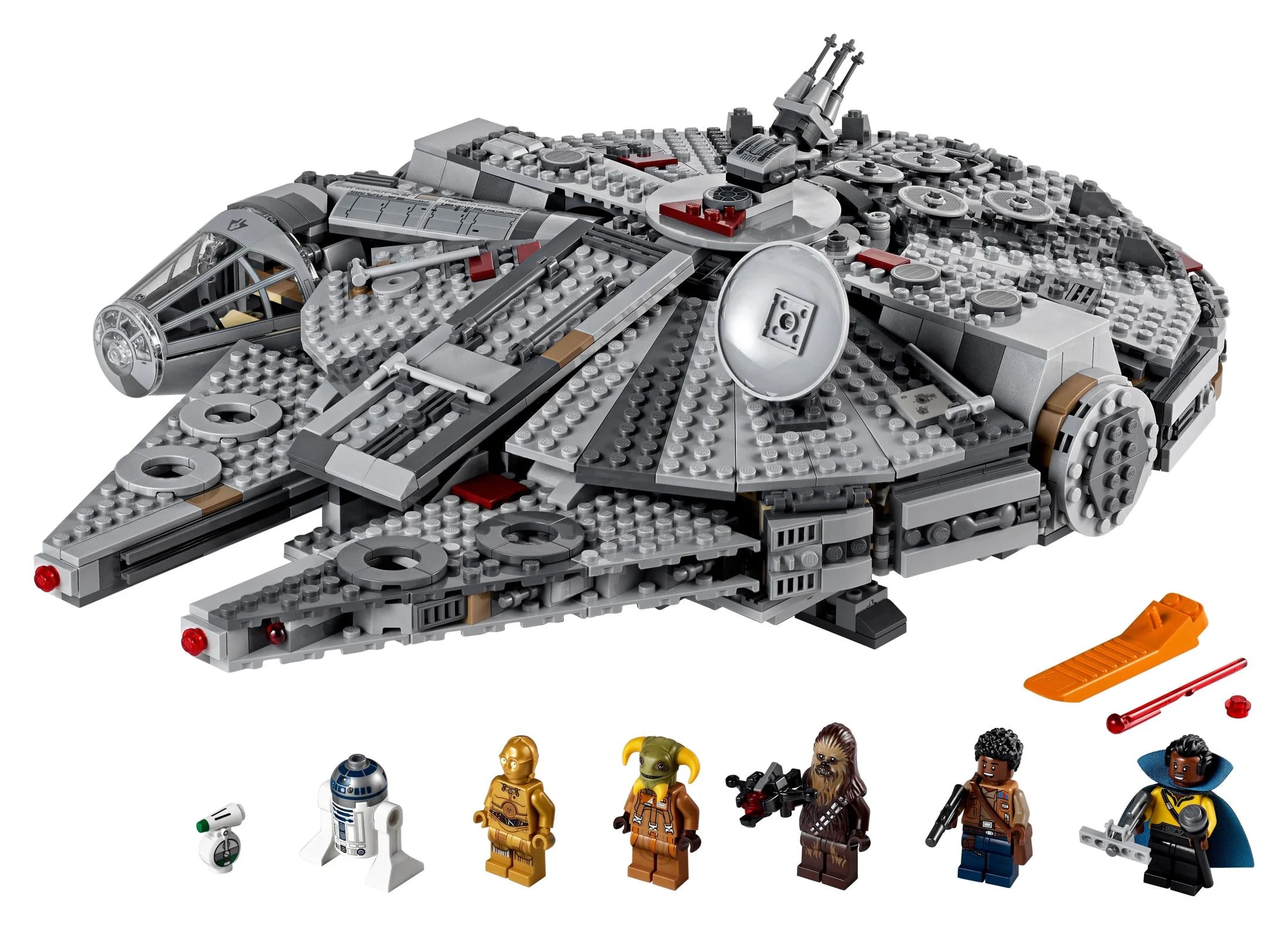 LEGO Star Wars Millennium Falcon 75257 Bauset – Raumschiffmodell mit Minifiguren von Finn, Chewbacca, Lando Calrissian, Boolio, C-3PO, R2-D2 und D-O, aus der „Der Aufstieg Skywalkers“-Filmkollektion