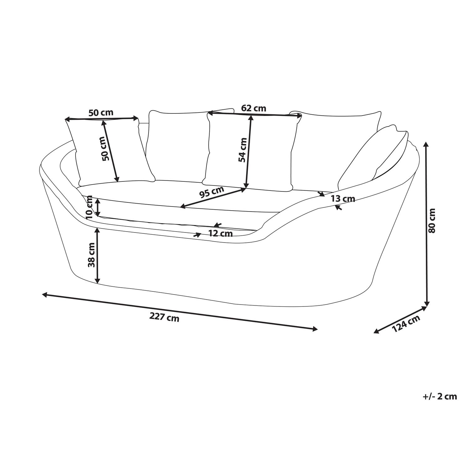 Naturlig havesofa i boho-stil lavet af naturlig rattan med Cavo-hynder - Naturlig