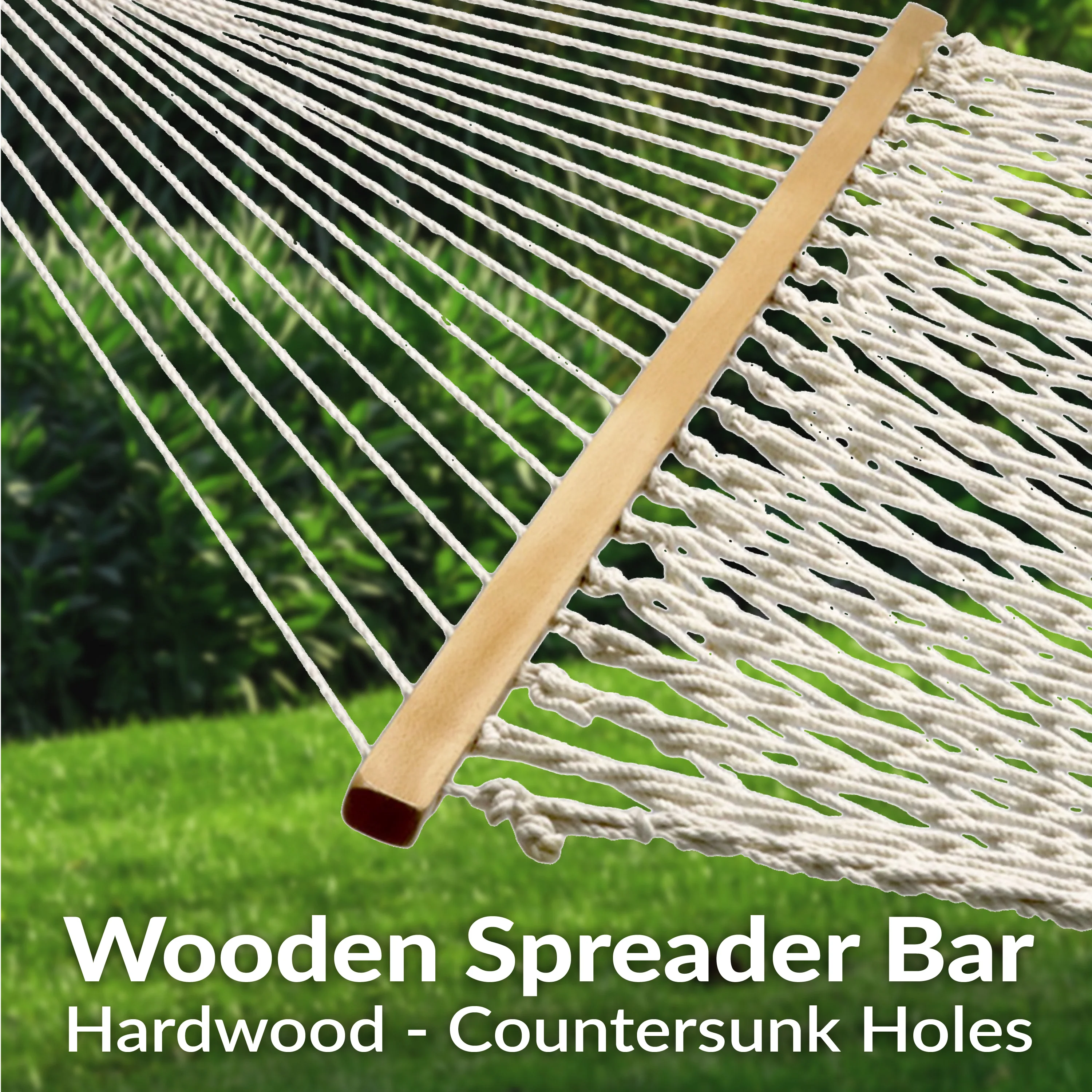 2025 Sunnydaze rebhængekøje med udtrækkelig stang til 2 personer