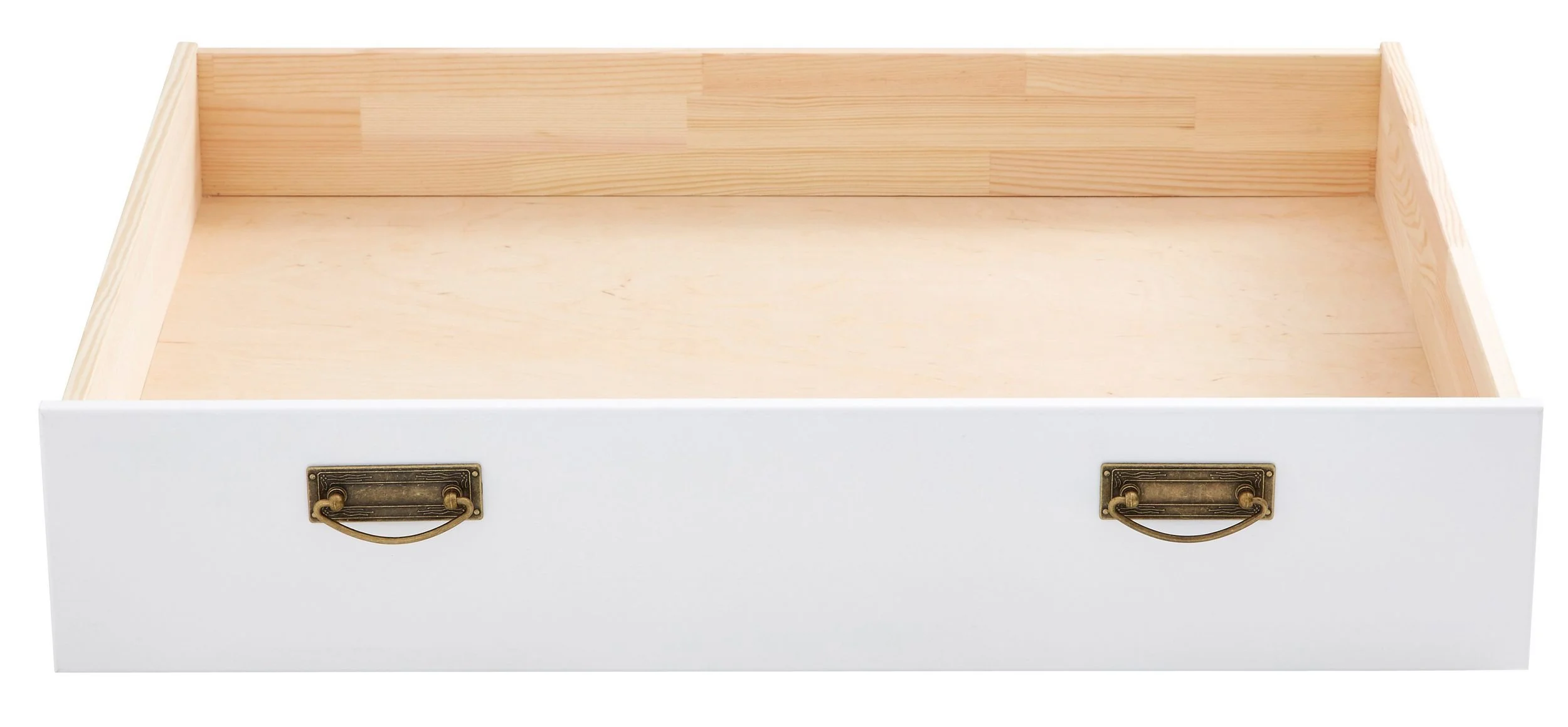 Bettkommode aus weißem Kiefernholz, 83 cm breit