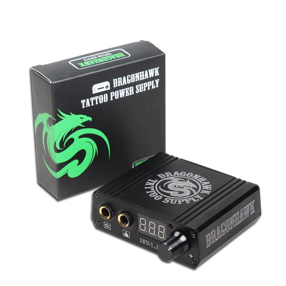 Dragonhawk Mast Rotary Tattoo-Maschine mit Netzteil und 50 Nadeln