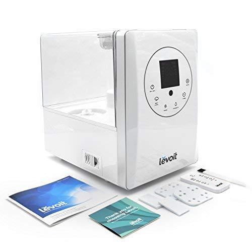 LEVOIT Luftbefeuchter für Schlafzimmer und große Räume (6 l), Ultraschall-Luftbefeuchter mit warmem und kaltem Nebel für Zuhause, ganzes Haus, Babyzimmer, individuell einstellbare Luftfeuchtigkeit, Fernbedienung, keimfrei und ultraleise