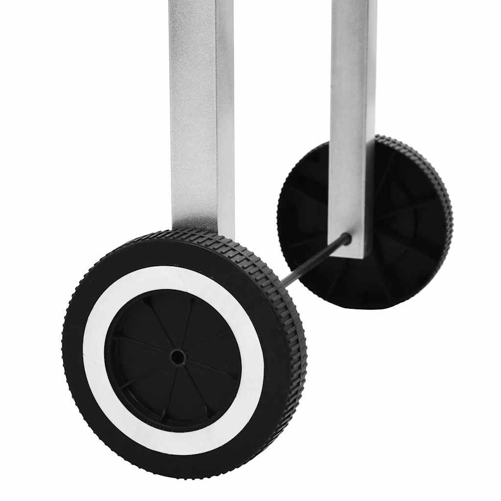 XXL tragbarer Holzkohlegrill aus Edelstahl mit 2 Ablagen vidaxl