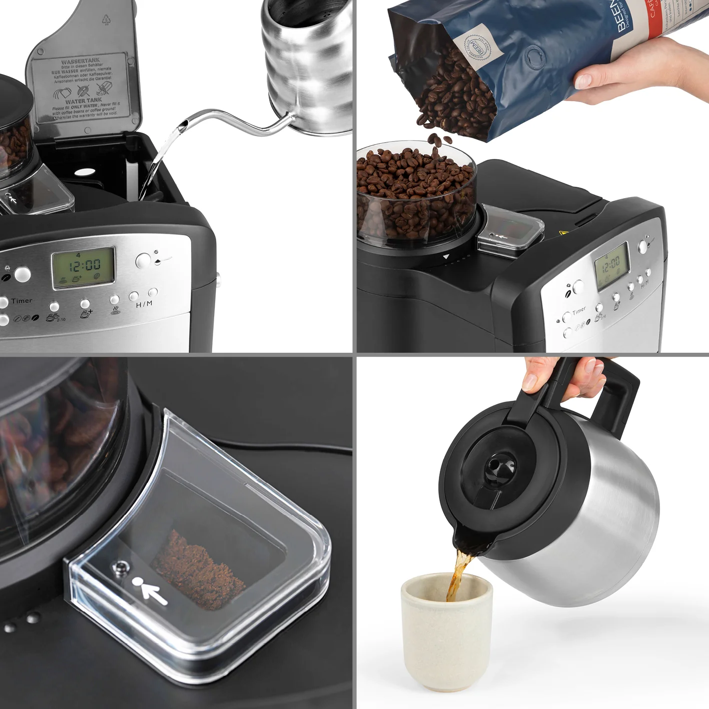 2025 FRAÎCHEUR-ARÔME-PARFAIT – Cafetière à filtre avec broyeur intégré et carafe isotherme