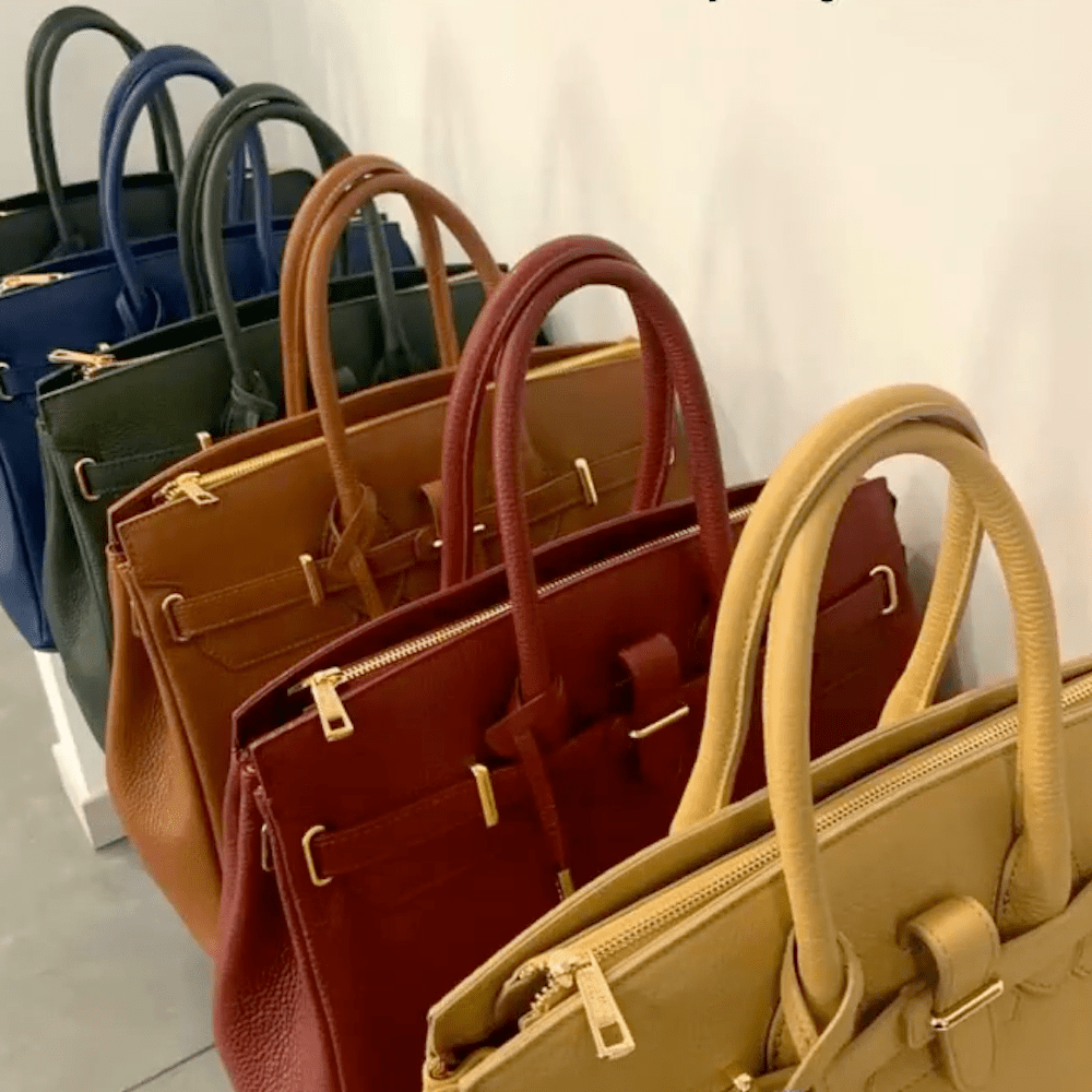 TL Bag - Leather handbag with golden hardware | TL141529