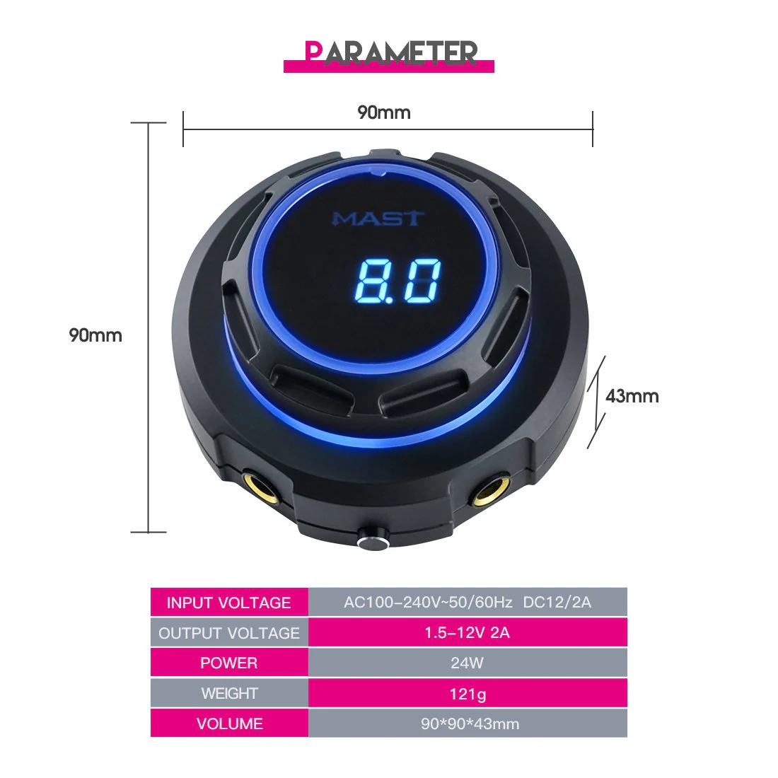 Mast P10 Tattoo-Maschinen-Set mit Halo-Netzteil – SMP