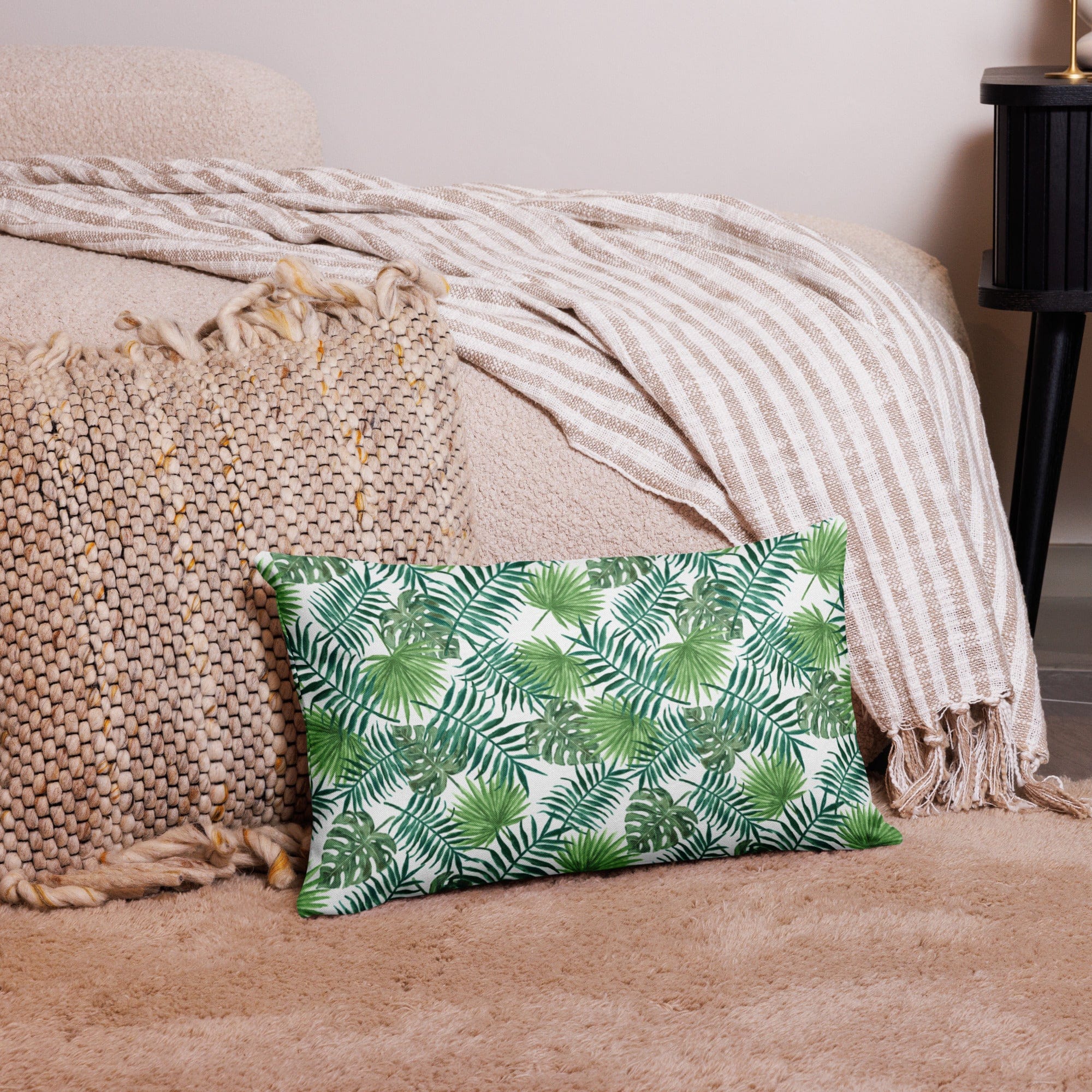 Tropical Leaves Premium Throw Pillow