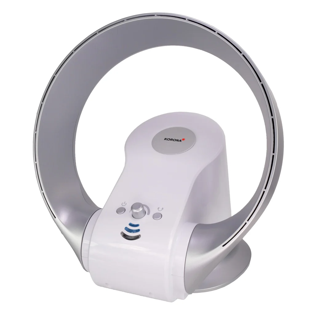Ventilateur mural et de table sans pales Korona 81008 (2025). 26 W. Argent et blanc.