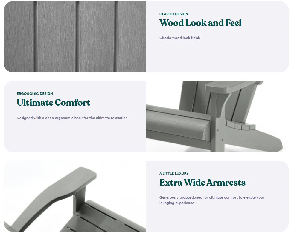 2025 FORSALG: SEPTEMBER – Keter Alpine Adirondack Stol – Grå