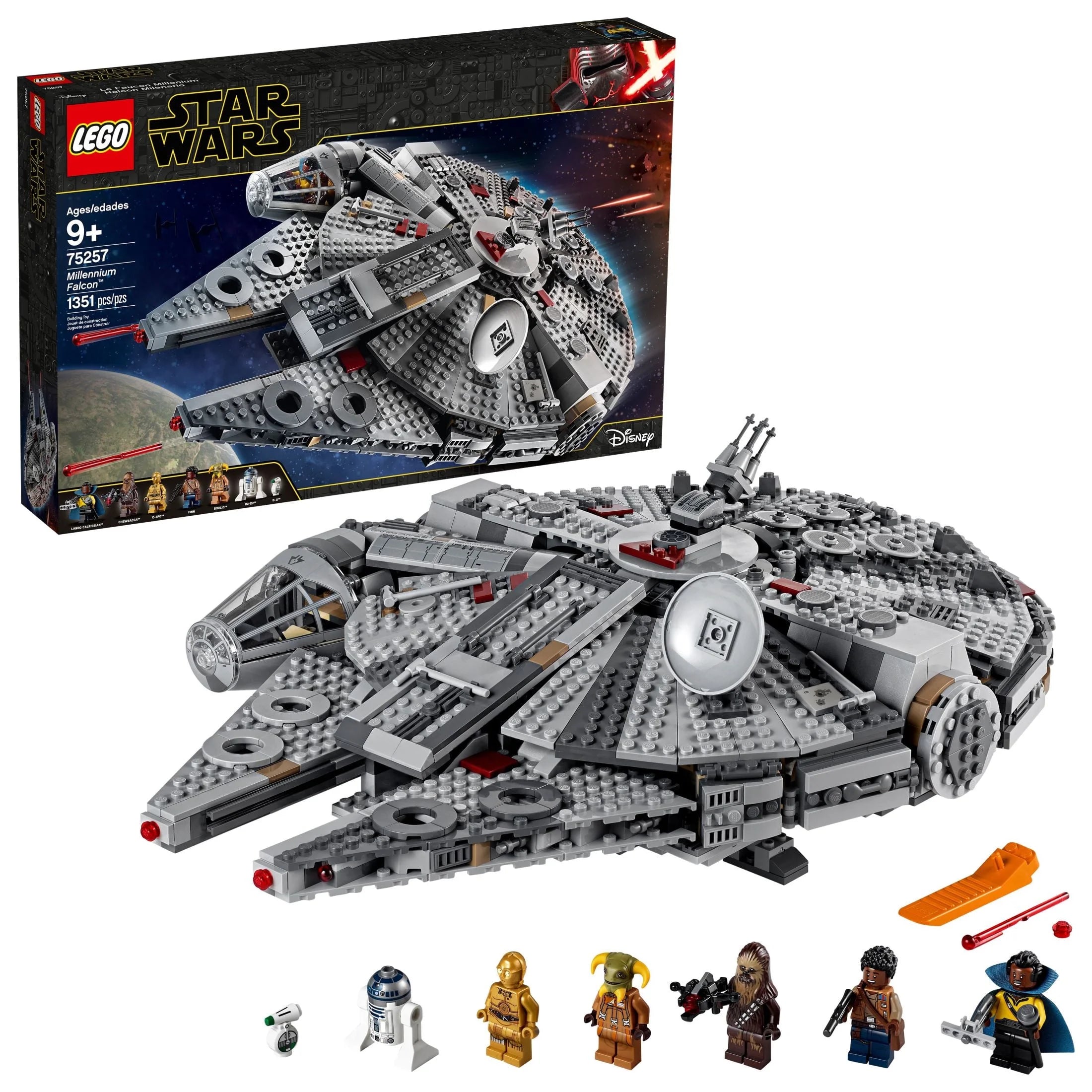 LEGO Star Wars Millennium Falcon 75257 Byggesæt – Rumskibsmodel med minifigurer af Finn, Chewbacca, Lando Calrissian, Boolio, C-3PO, R2-D2 og D-O, The Rise of Skywalker-filmsamlingen