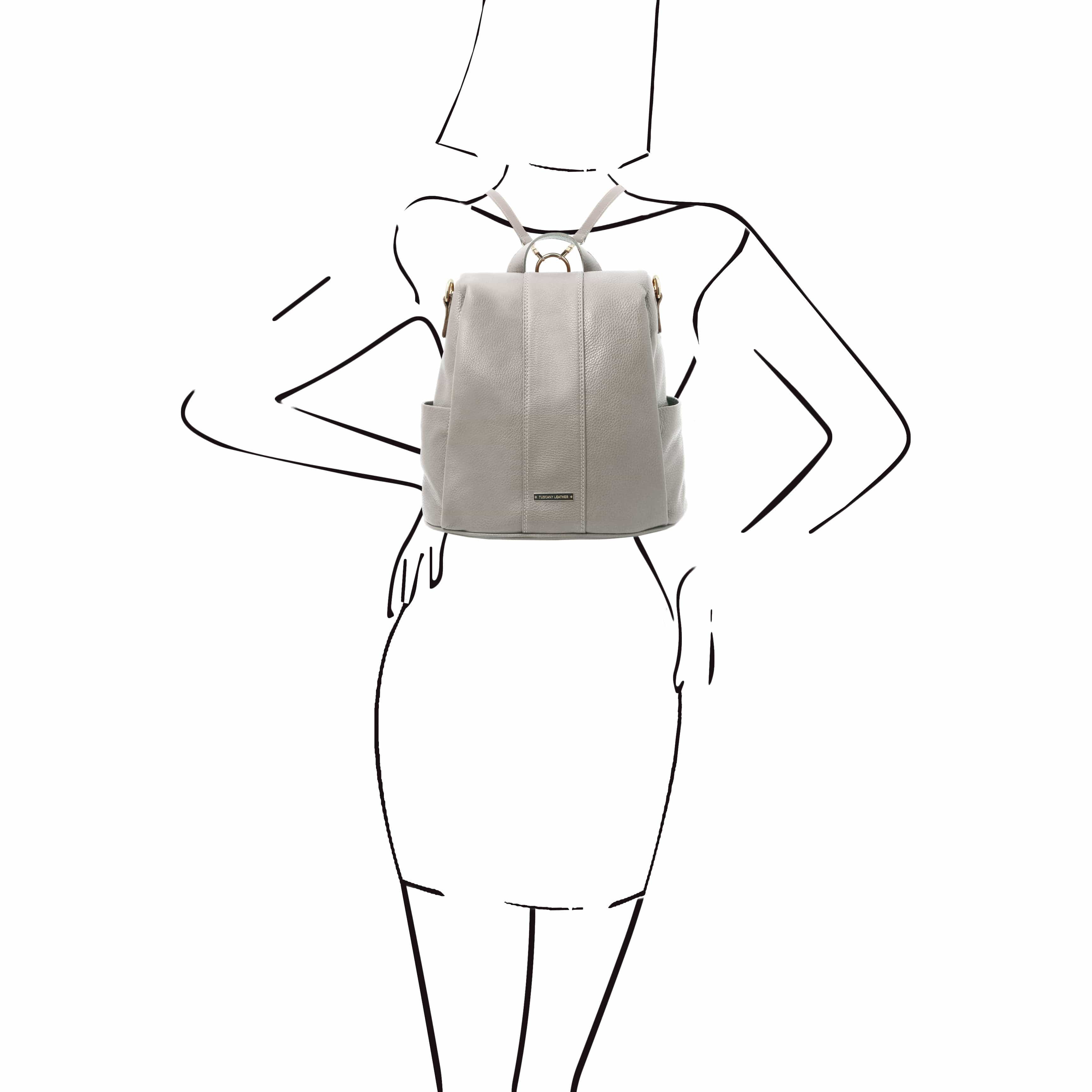 TL Bag - Soft leather backpack - convertible 2-in-1 backpack shoulder bag | TL142138