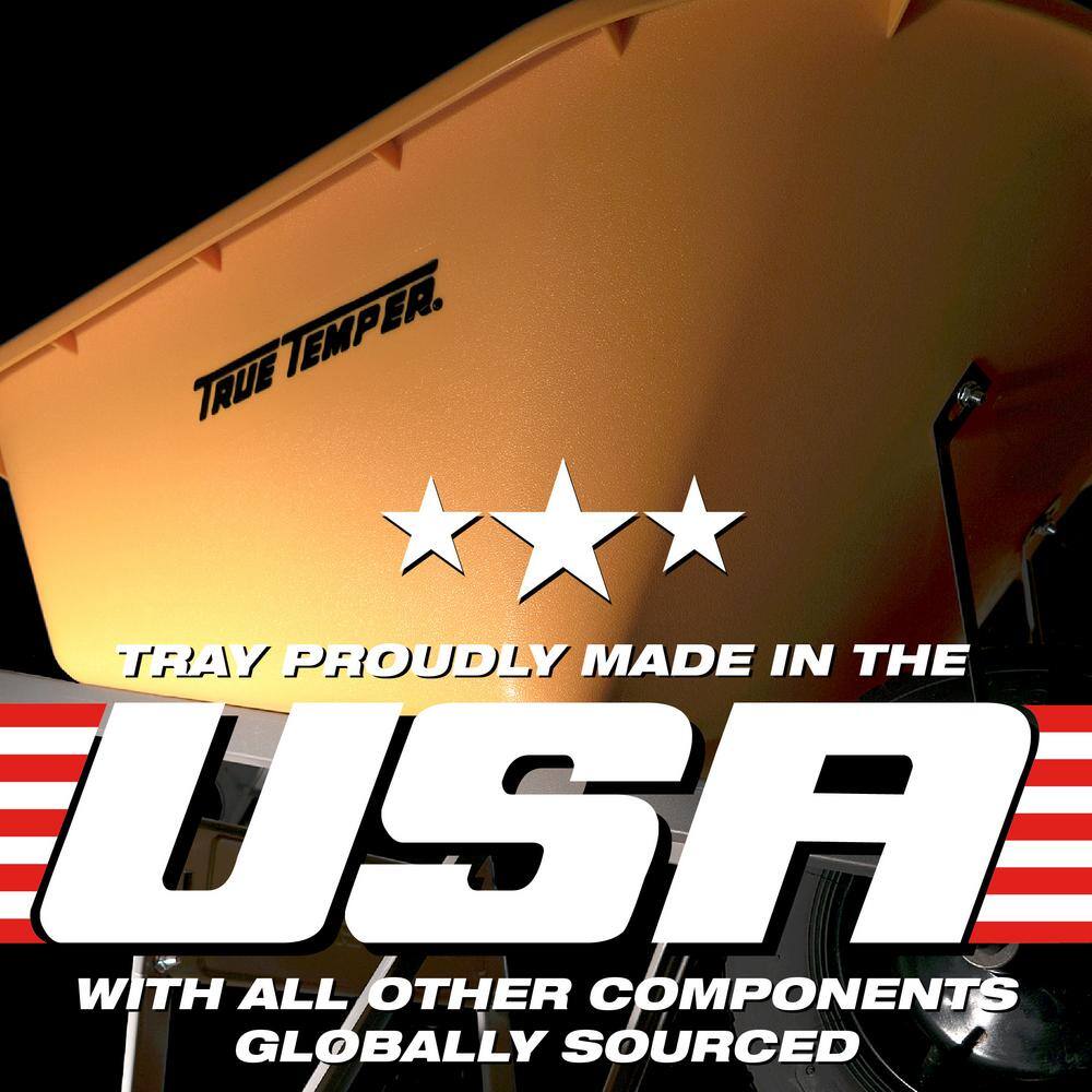 True Temper R6STFFEC 6 cu ft Stahlschubkarre mit pannensicheren Rädern und Stahlgriffen – Montagesatz