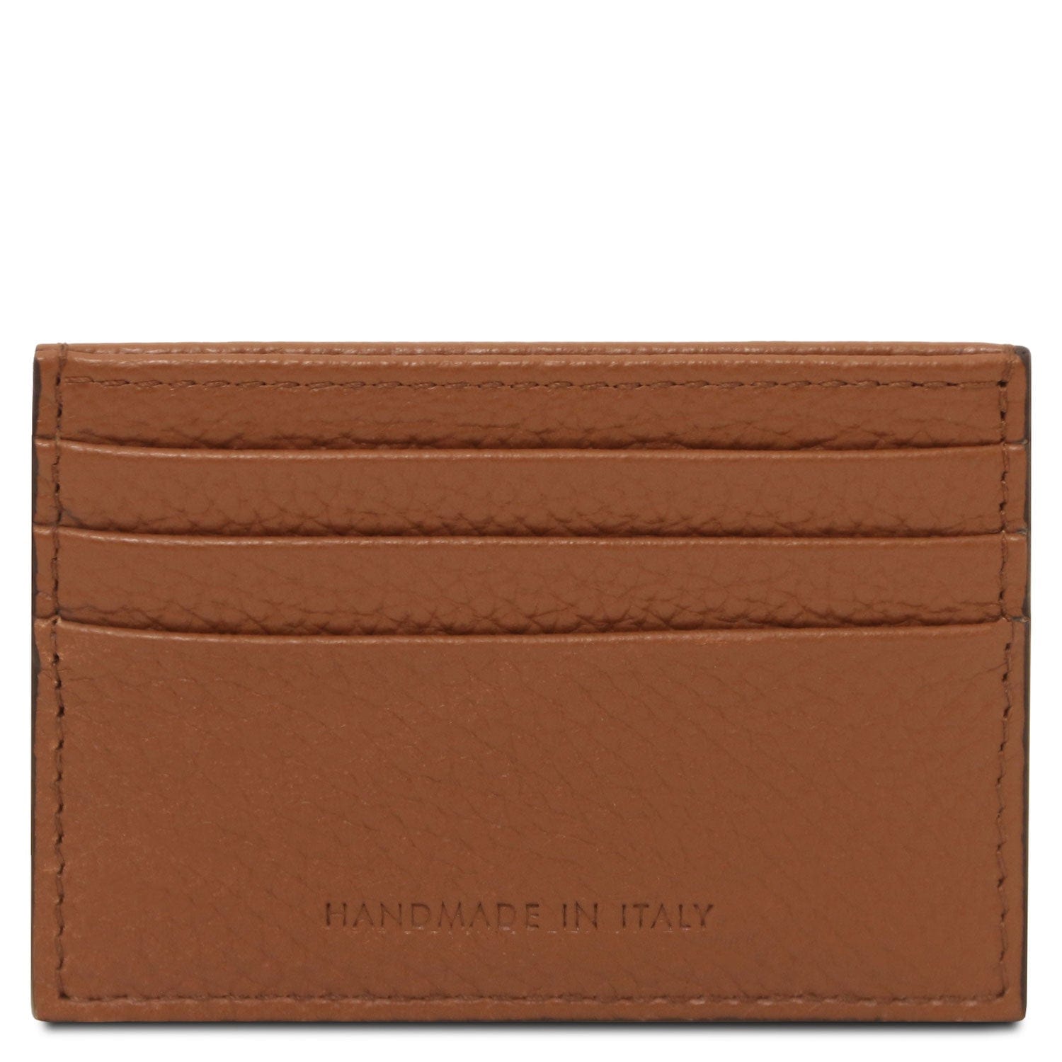 Leather card holder - 6 cards, pebbled leather | TL142472