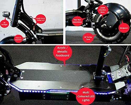 Trottinette électrique pliable ultra-rapide MAXX 96 km/h pour adultes | Double moteur 5000 W | Batterie 60 V/38,5 Ah | Autonomie 134 km | Inclinaison jusqu'à 30°