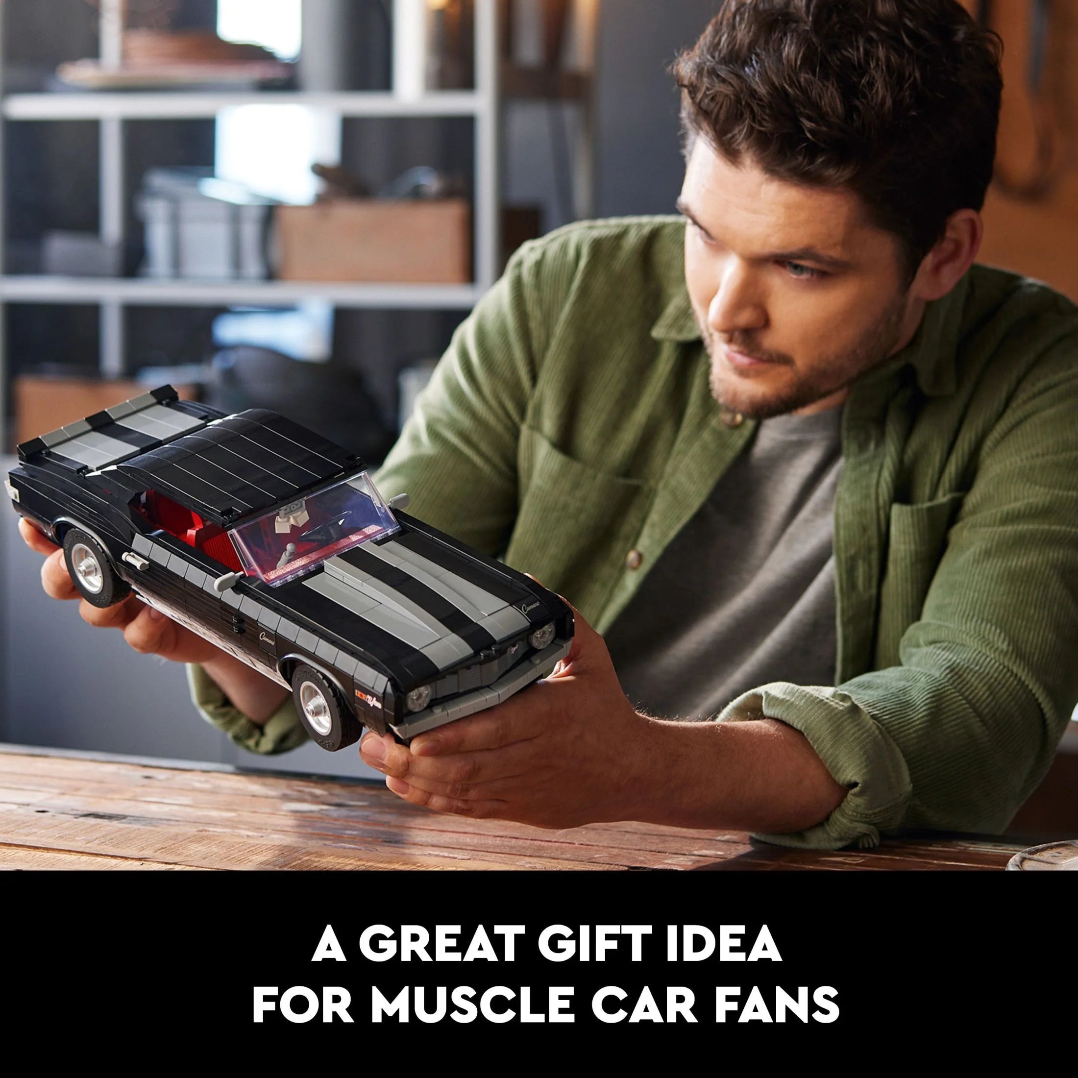 LEGO Icons Chevrolet Camaro Z28 10304 – Tilpasseligt klassisk bilbyggesæt til voksne, amerikansk vintage sportsvogn, god gaveidé