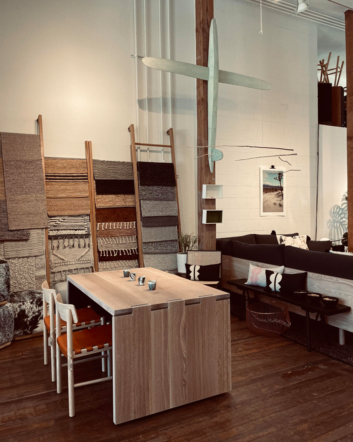 Mesa de comedor extensible con bisagras - Roble blanco