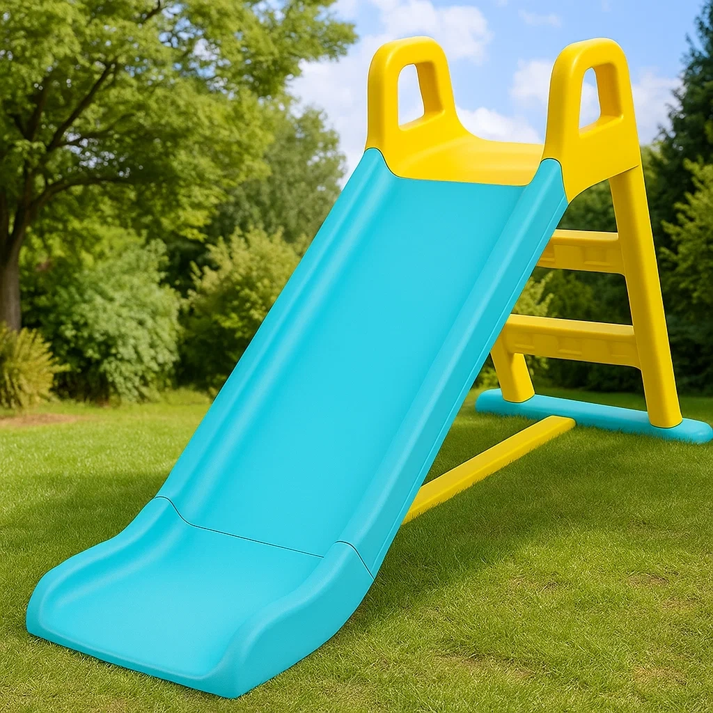 Toboggan 165 x 85 x 110 cm bleu et jaune 2 à 6 ans pliable - uCBVVYUi72Sc
