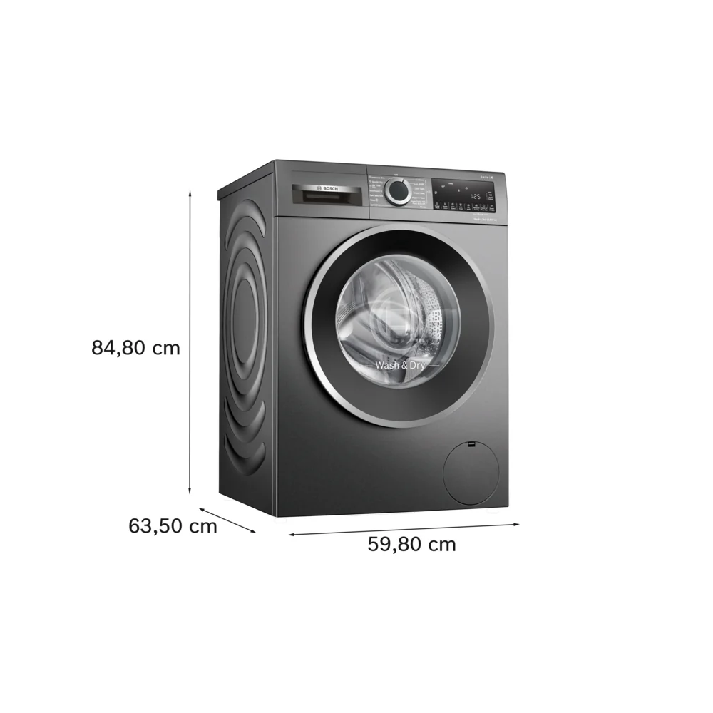 Lave-linge séchant Bosch WNG254R1GB Série 6, pose libre, 10,5 + 6 kg, 1400 tr/min – Graphite (2025)