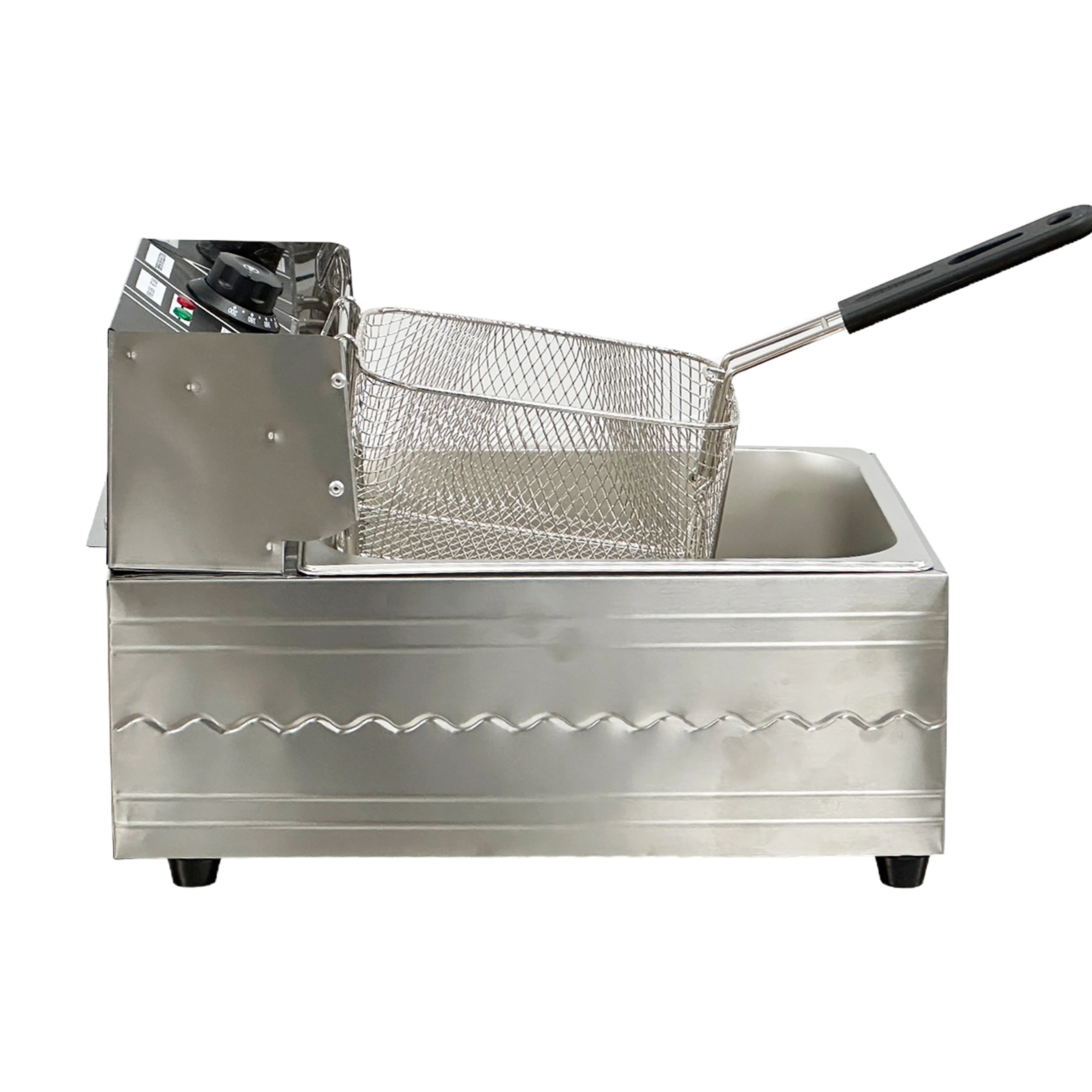 Friteuse électrique de 1600 W. Grande friteuse de comptoir en acier inoxydable. Friteuse multifonctionnelle robuste. Réservoir unique de 2,5 gallons (9,5 litres) de qualité professionnelle.