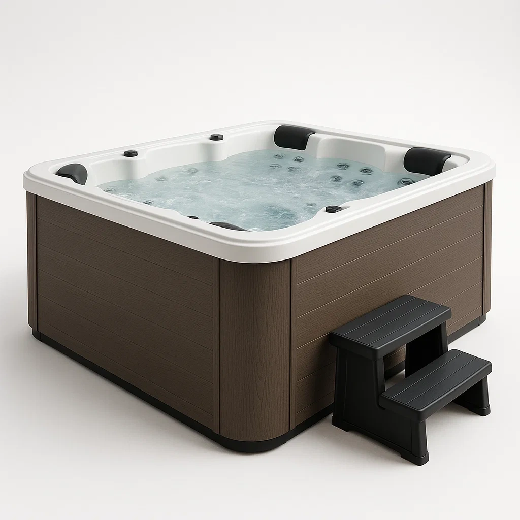 Spas rigides 245 x 245 x 71 cm, 4 places, forme octogonale, coloris marron/blanc rURJDif405RX